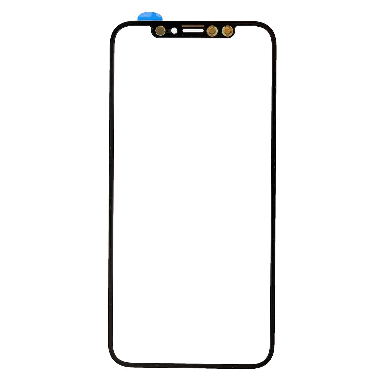 FRONT GLASS LENS FOR IPHONE X - BLACK