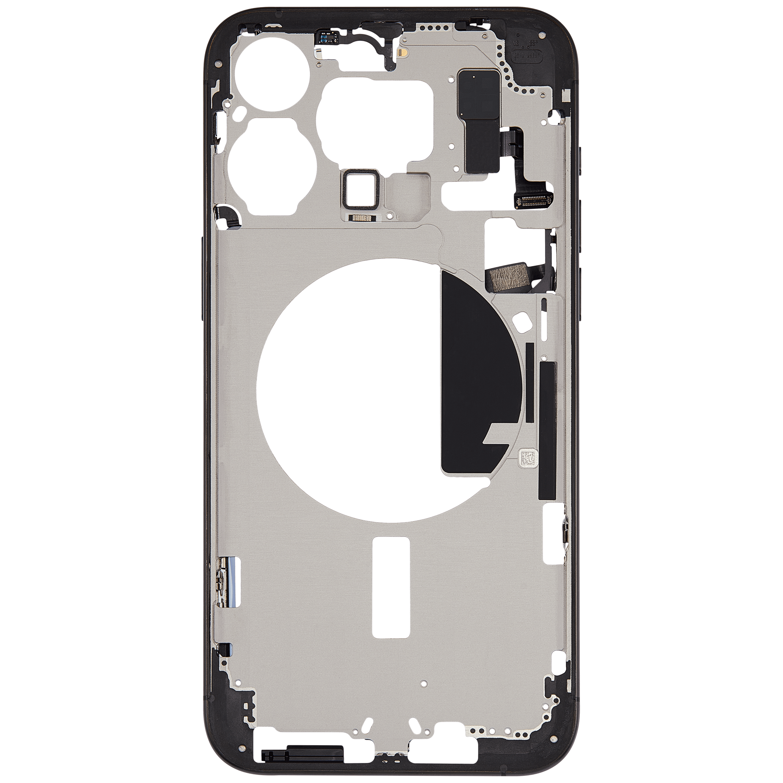 Mid-Frame Housing With Power And Volume Button Compatible For iPhone 15 Pro Max (US Version) (Used OEM Pull: Grade A) (Black Titanium)