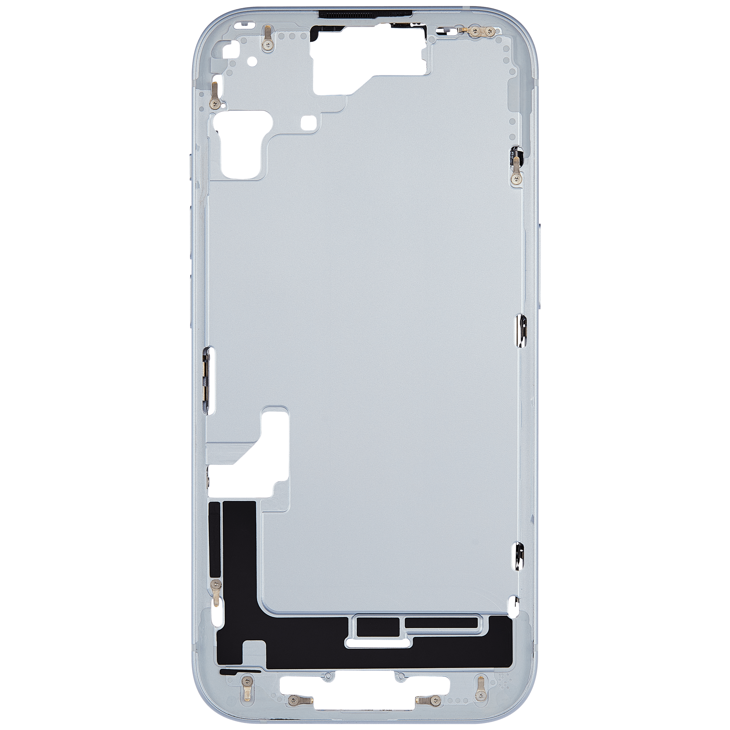 Mid-Frame Housing With Power And Volume Button Compatible For iPhone 15 (US Version) (Used OEM Pull: Grade A) (Blue)