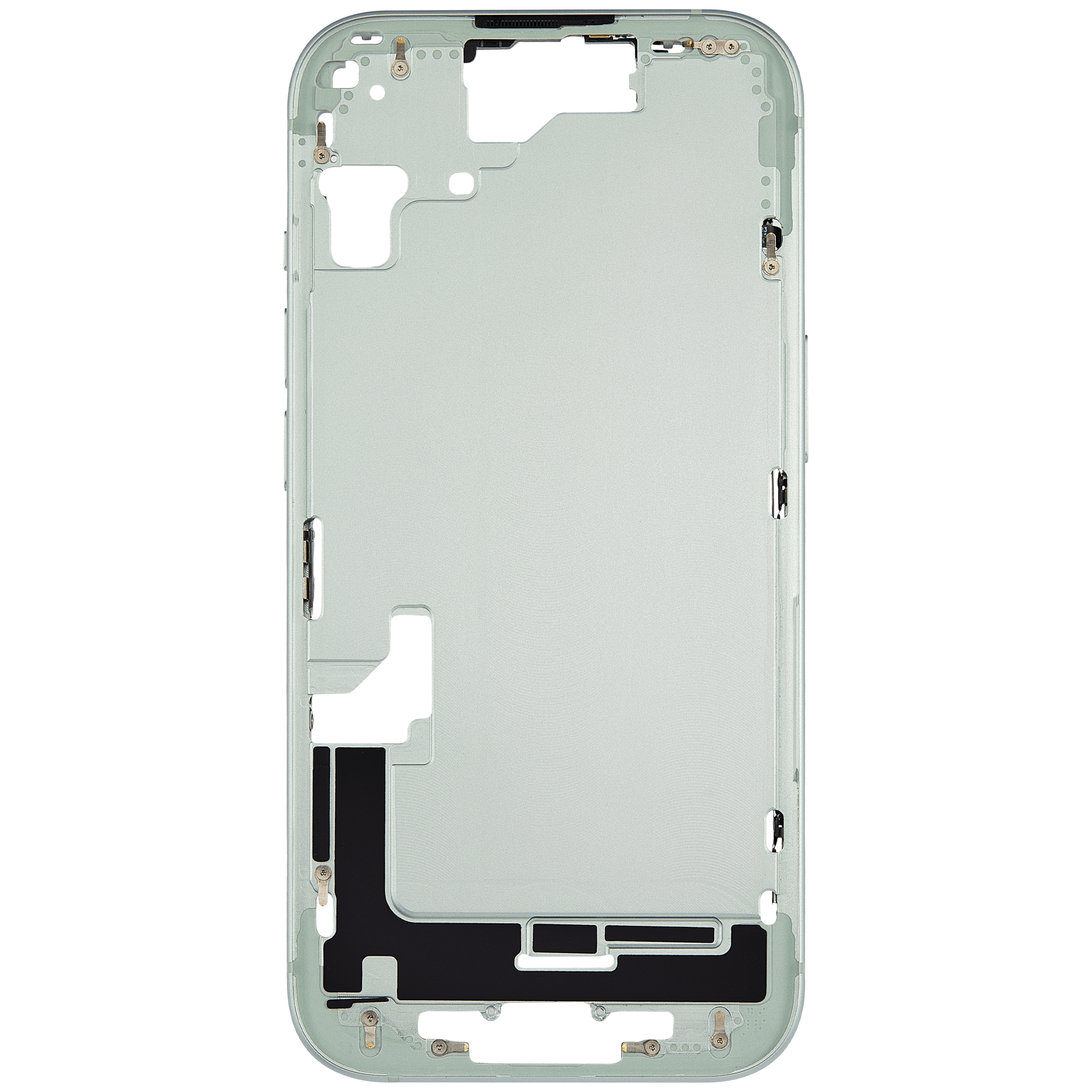 Mid-Frame Housing With Power And Volume Button Compatible For iPhone 15 (US Version) (Used OEM Pull: Grade A) (Green)