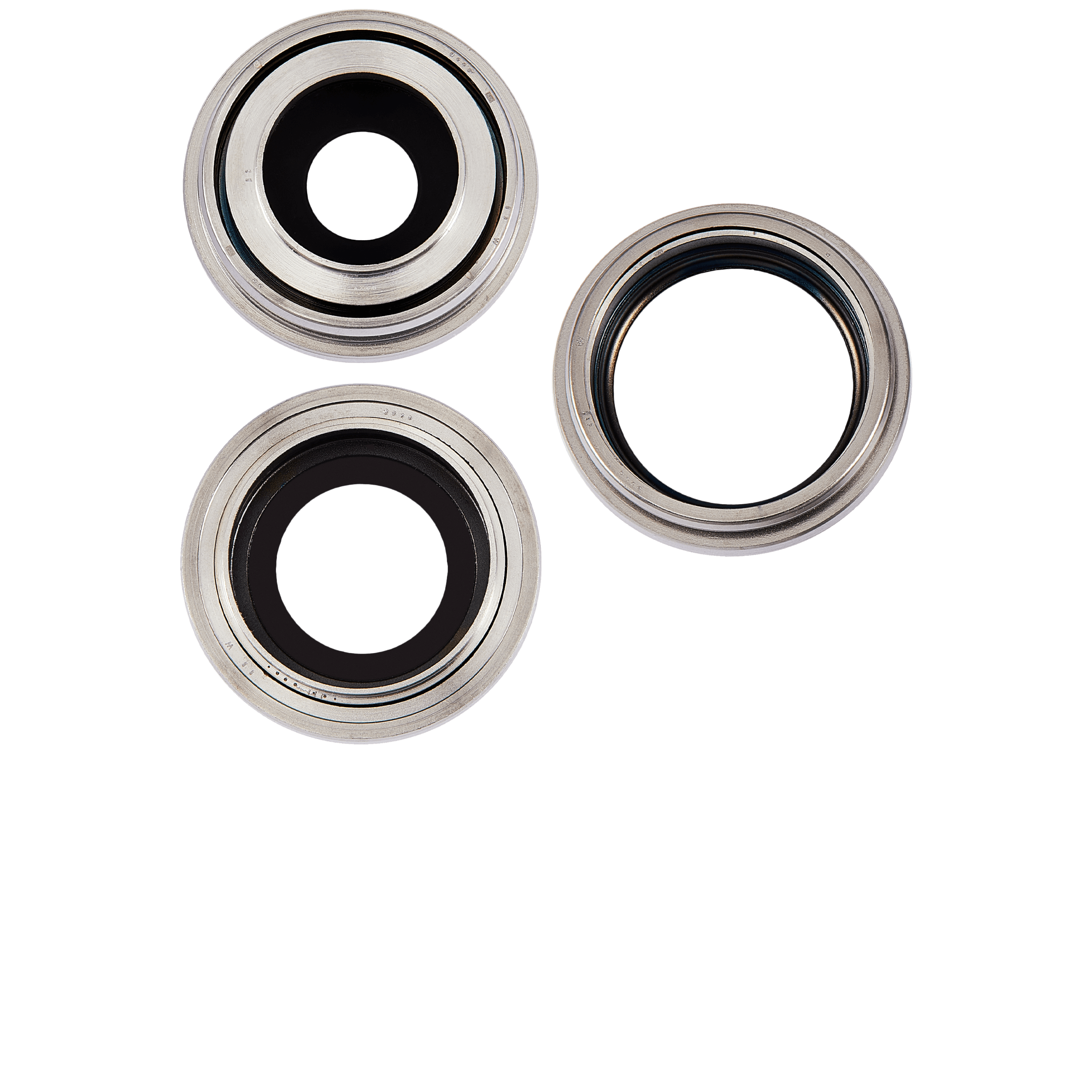 Back Camera Lens With Bracket & Bezel Compatible For iPhone 15 Pro (3 Piece Set) (Premium) (White Titanium)