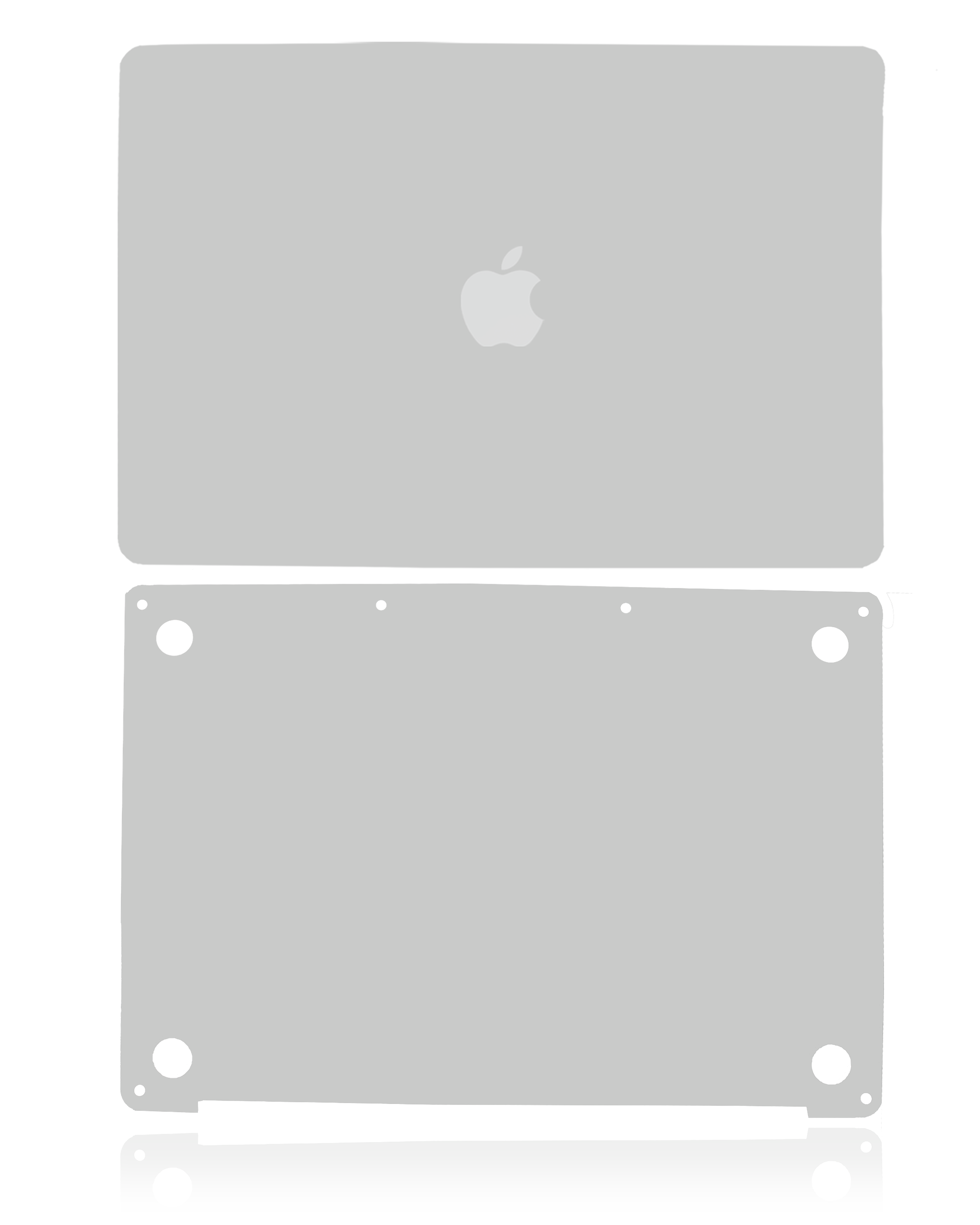 2 in 1 (Top and Bottom) Skin Compatible For MacBook Pro 13" (A2289 / Mid 2020) (Silver) duplicate 107070121375