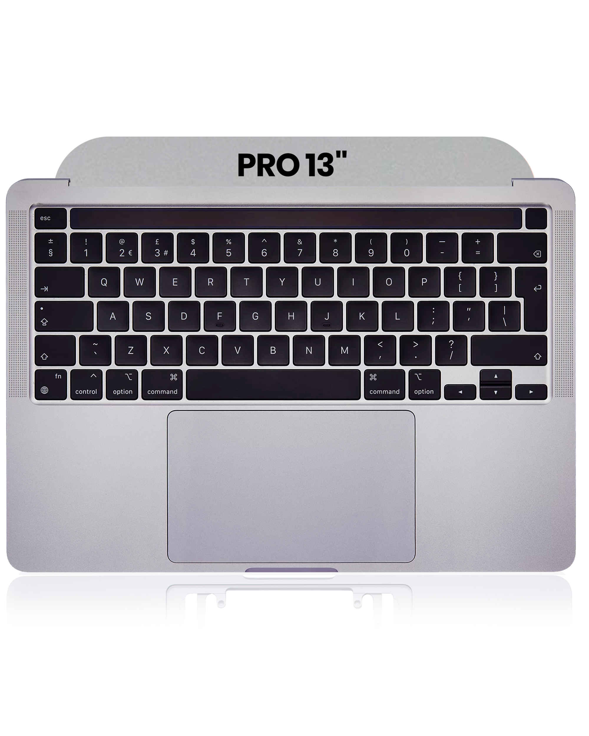 Top Case With Keyboard & Trackpad Compatible For MacBook Pro 13" (A2338 / Late 2020) (US Keyboard) (Used OEM Pull: Grade B/C) (Silver)