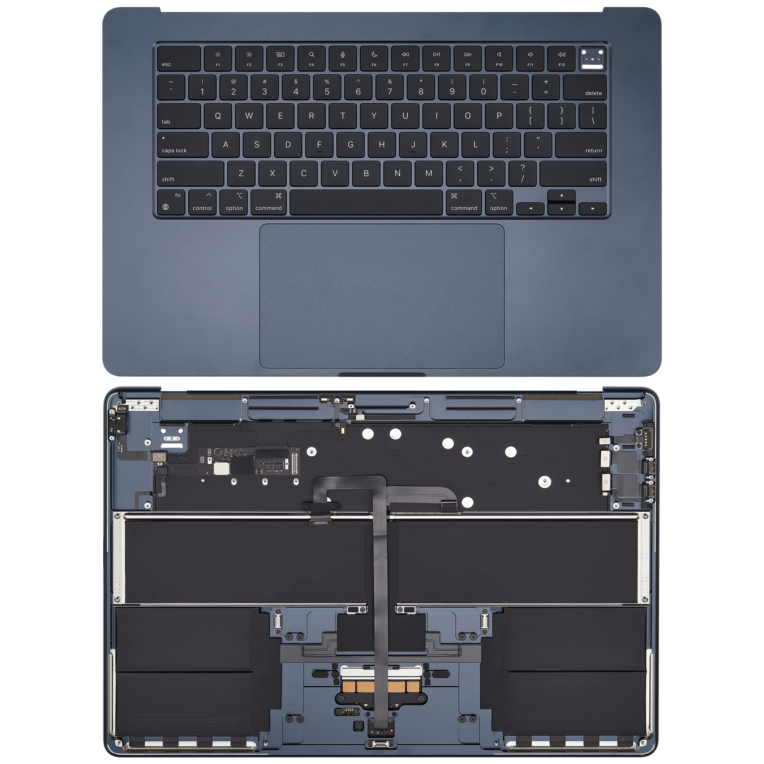 Top Case Assembly With Battery And Keyboard Compatible For MacBook Air 15" (A2941 / Mid 2023) (US Keyboard) (Midnight)