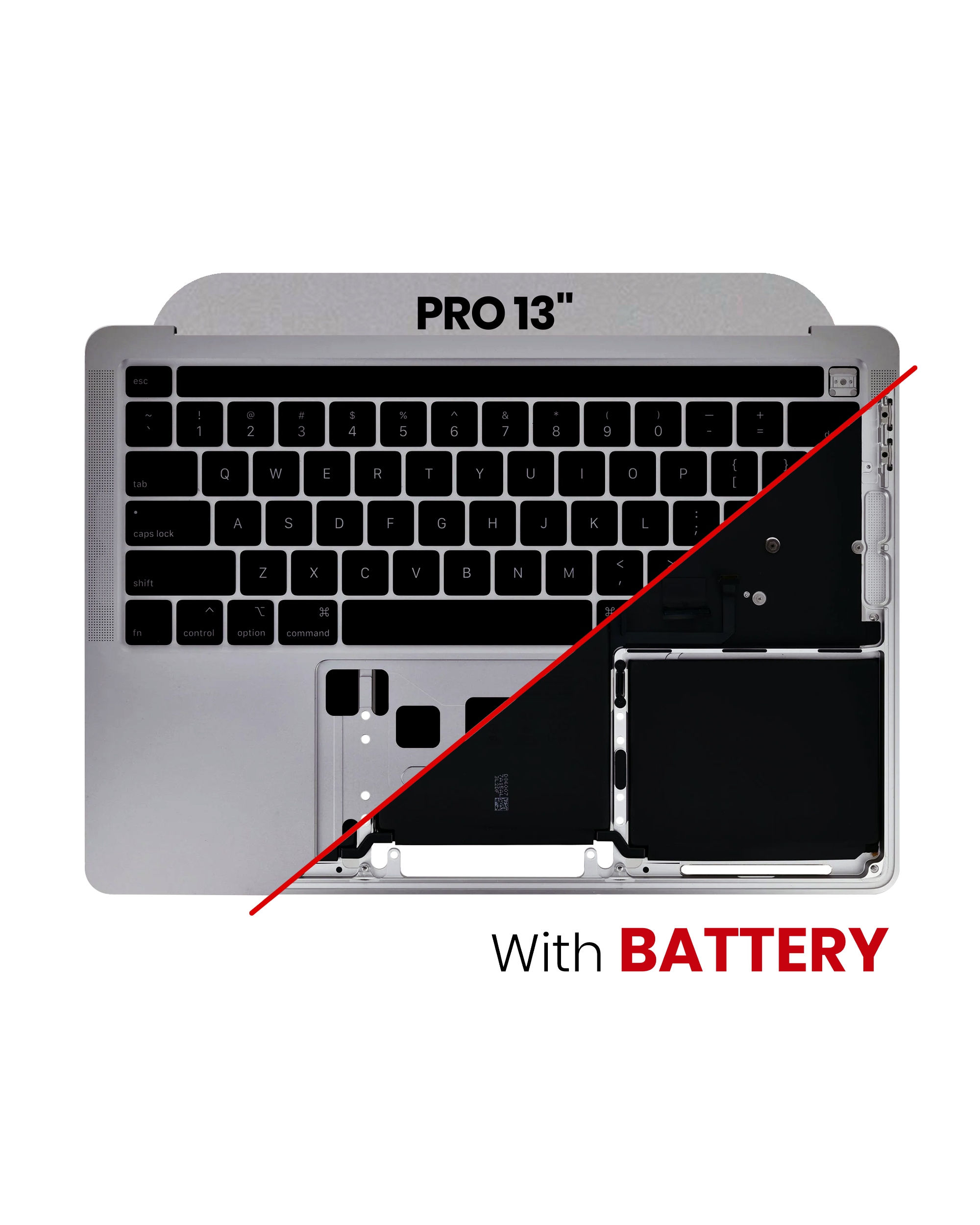 Top Case Assembly With Battery And Keyboard Compatible MacBook Pro 13" (A2289 / Early 2020) (US Keyboard) (Used OEM Pull: Grade A) (Space Gray)