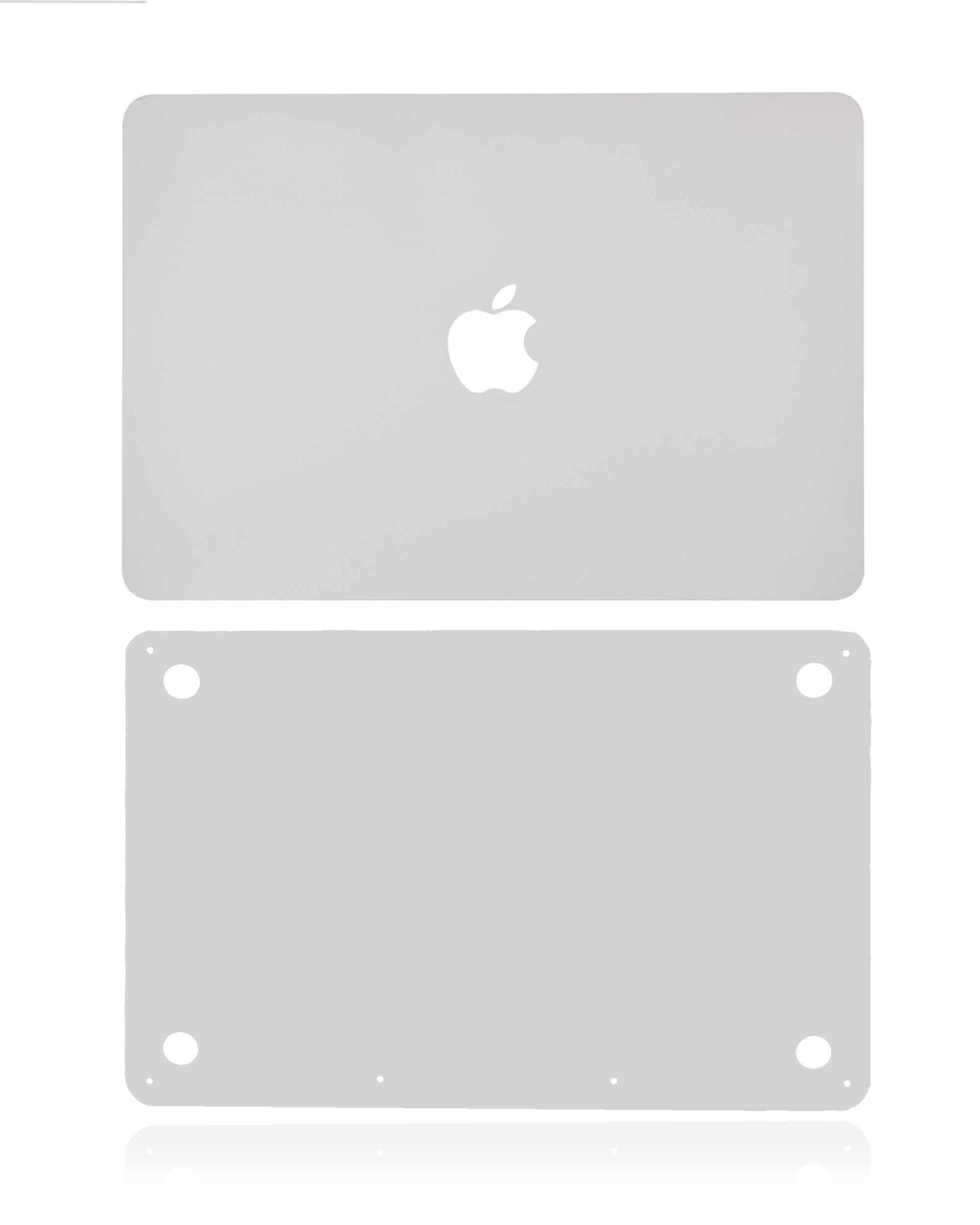 2 in 1 (Top and Bottom) Skin Compatible For Macbook Pro 13" (A2338 / Late 2020) (Silver)