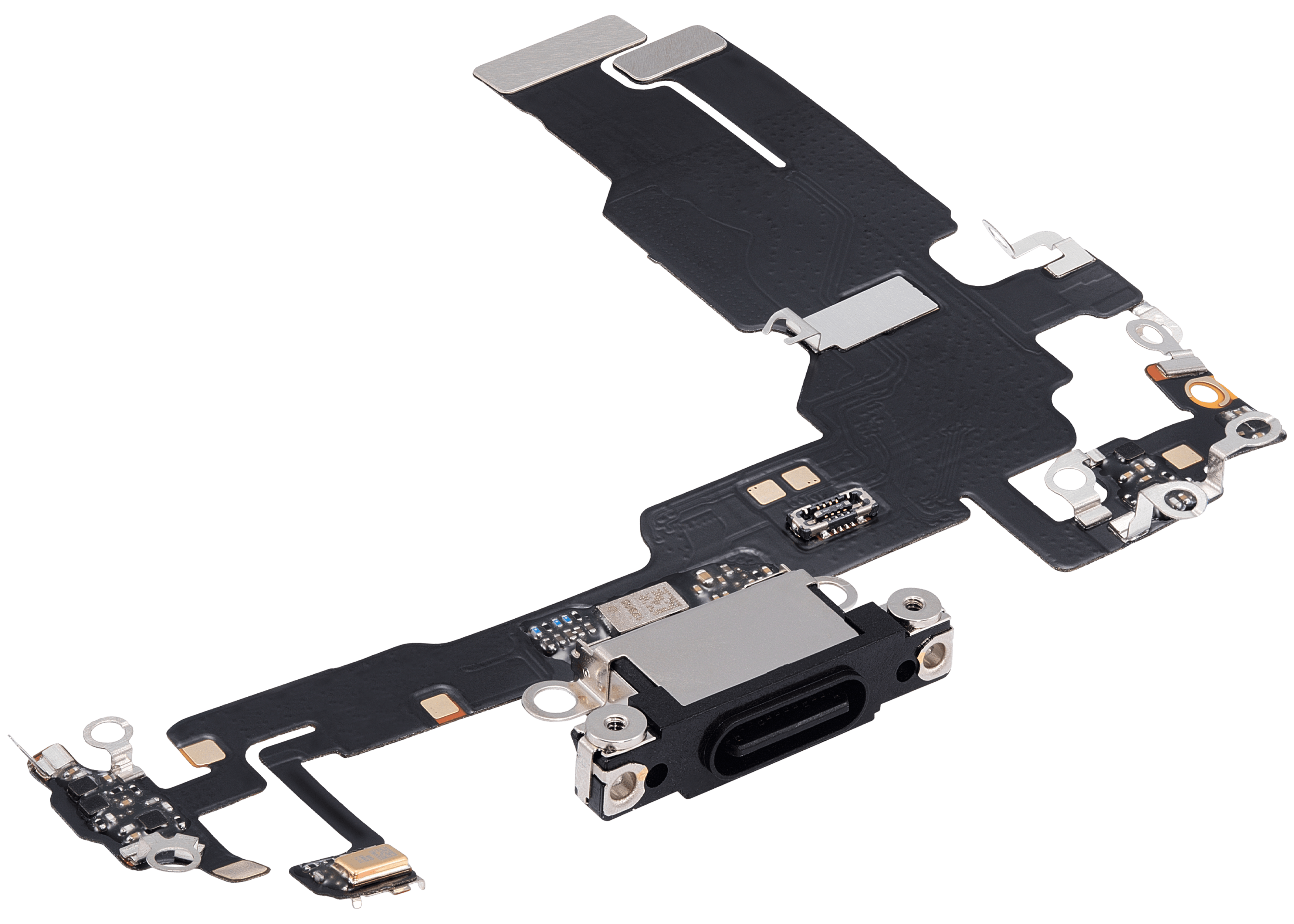 Charging Port Flex Cable Compatible For iPhone 15 (Aftermarket Plus) (Black)