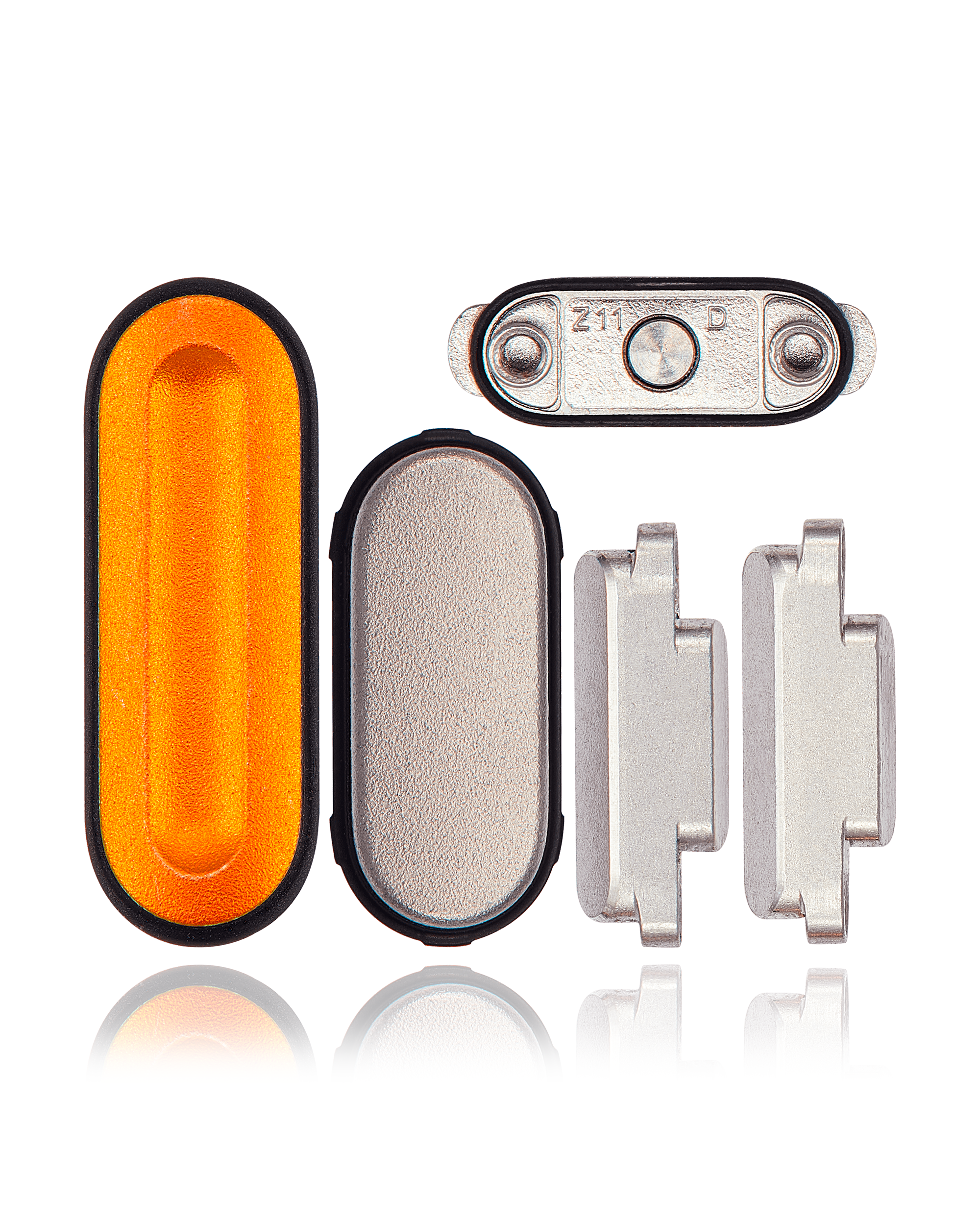 Sidekey Button Set Compatible For Watch Series Ultra 1st Gen (49MM) (Orange / Silver) (5 Piece Set)