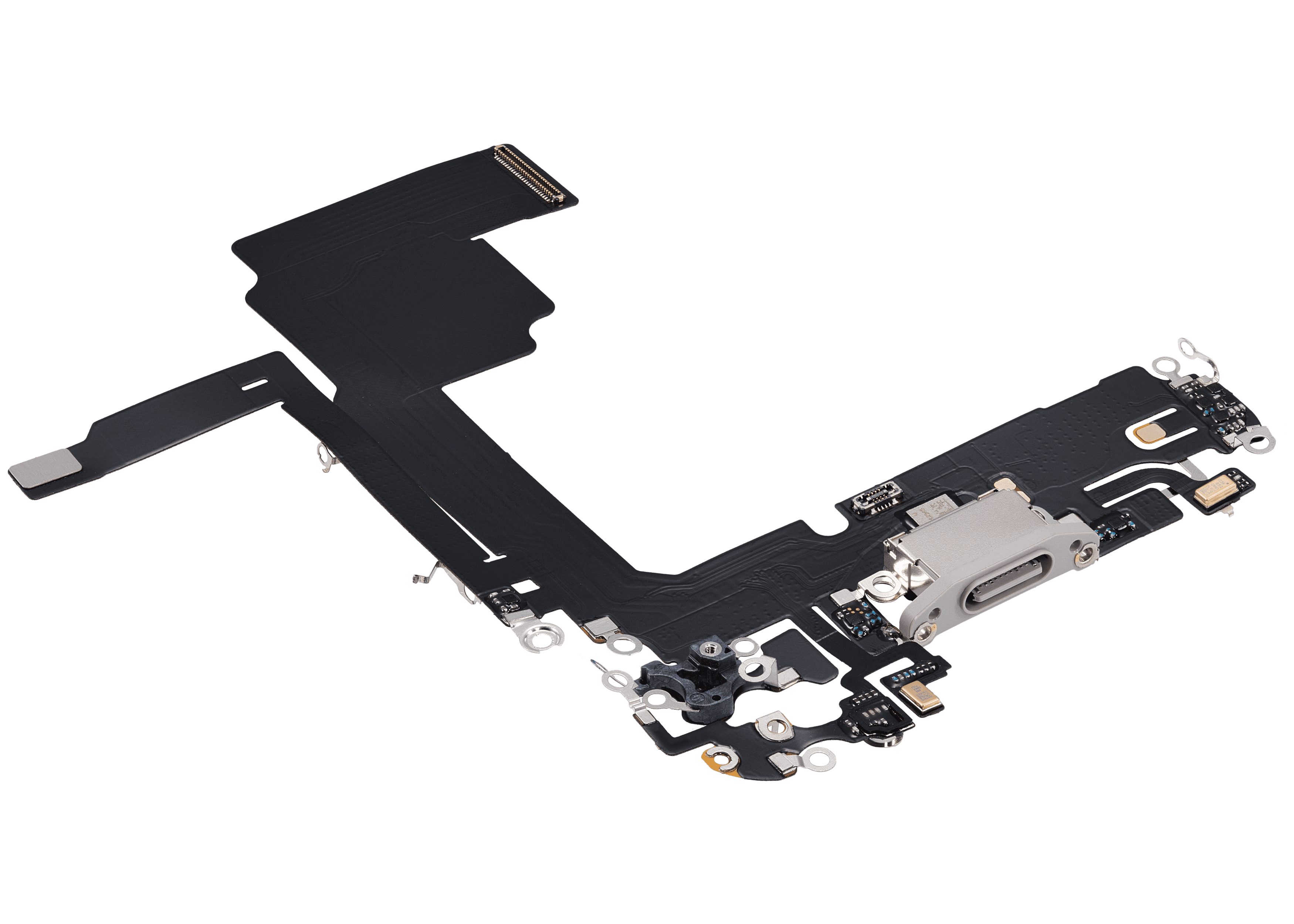 Charging Port Flex Cable Compatible For iPhone 15 Pro (Aftermarket Plus) (White Titanium)