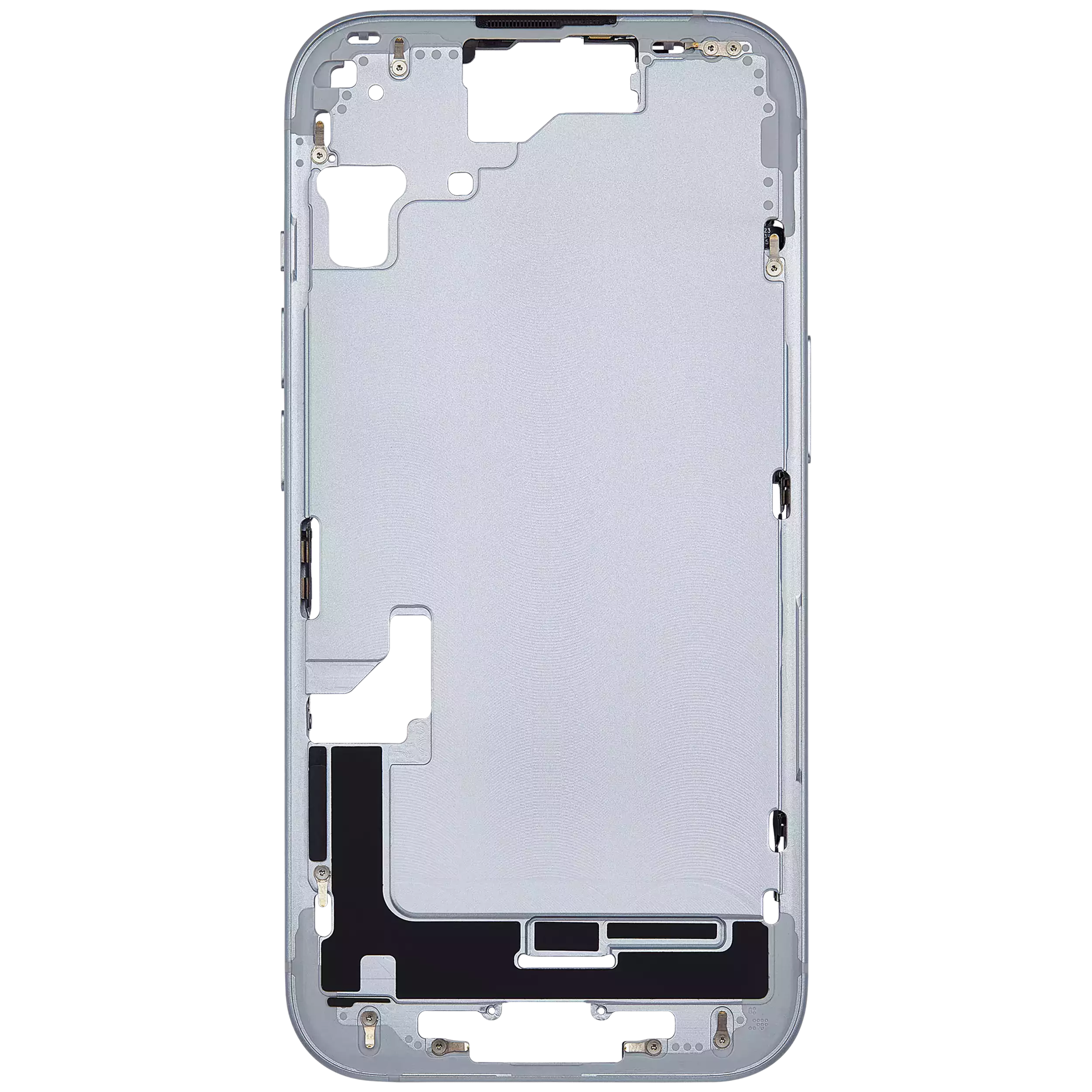 Mid-Frame Housing With Power And Volume Button Compatible For iPhone 15 (International Version) (Used OEM Pull: Grade A) (Blue)