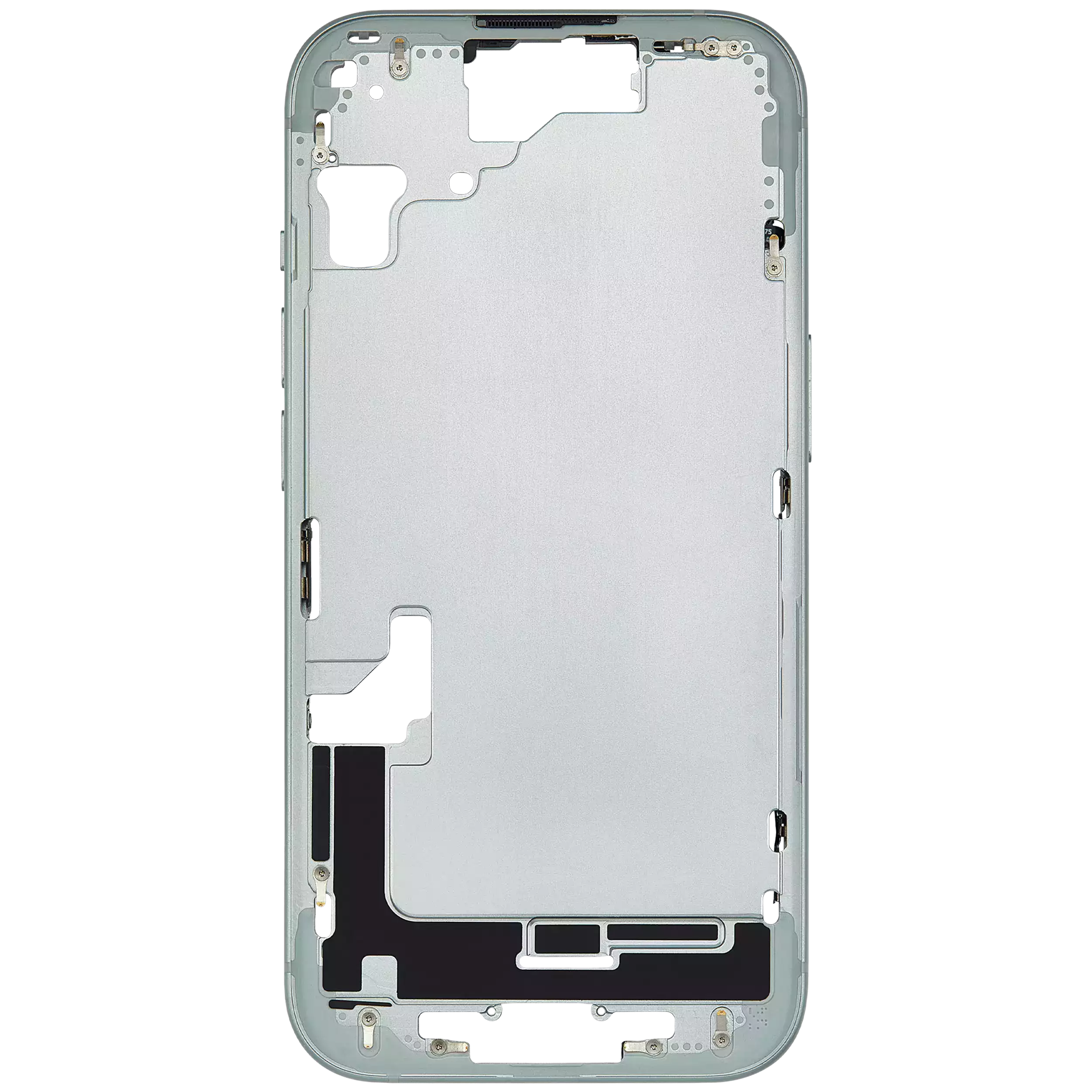 Mid-Frame Housing With Power And Volume Button Compatible For iPhone 15 (International Version) (Used OEM Pull: Grade A) (Green)