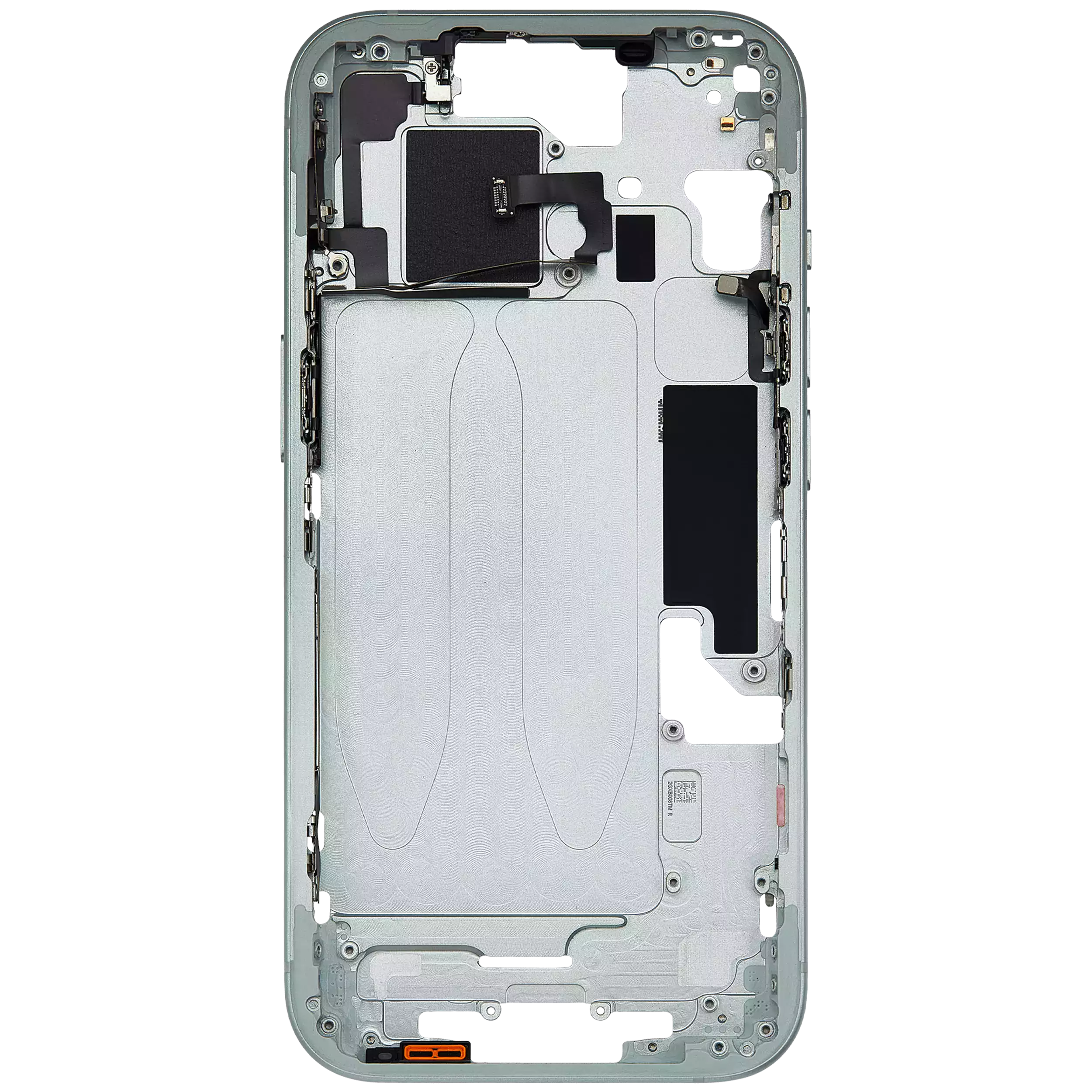 Mid-Frame Housing With Power And Volume Button Compatible For iPhone 15 (International Version) (Used OEM Pull: Grade A) (Green)