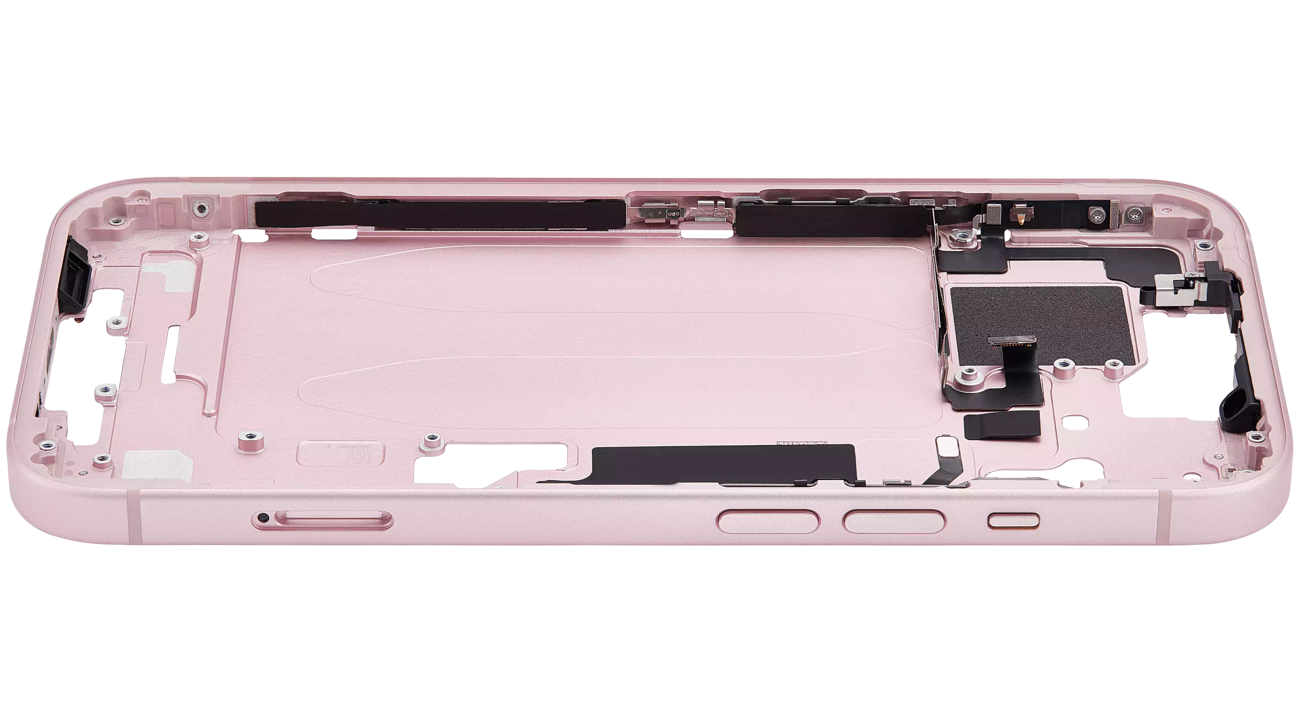 Mid-Frame Housing With Power And Volume Button Compatible For iPhone 15 (International Version) (Used OEM Pull: Grade A) (Pink)