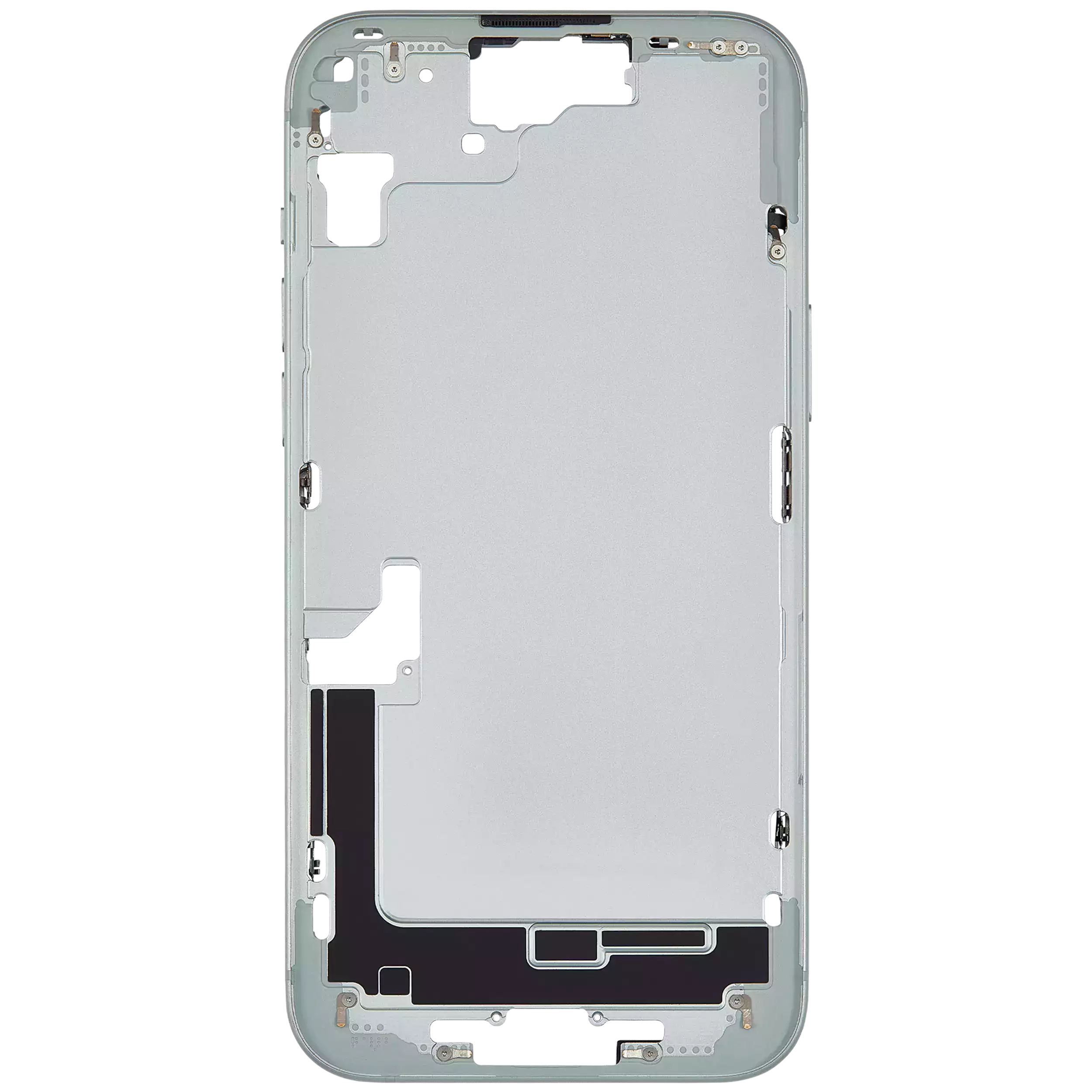 Mid-Frame Housing With Power And Volume Button Compatible For iPhone 15 Plus (International Version) (Used OEM Pull: Grade A) (Green)