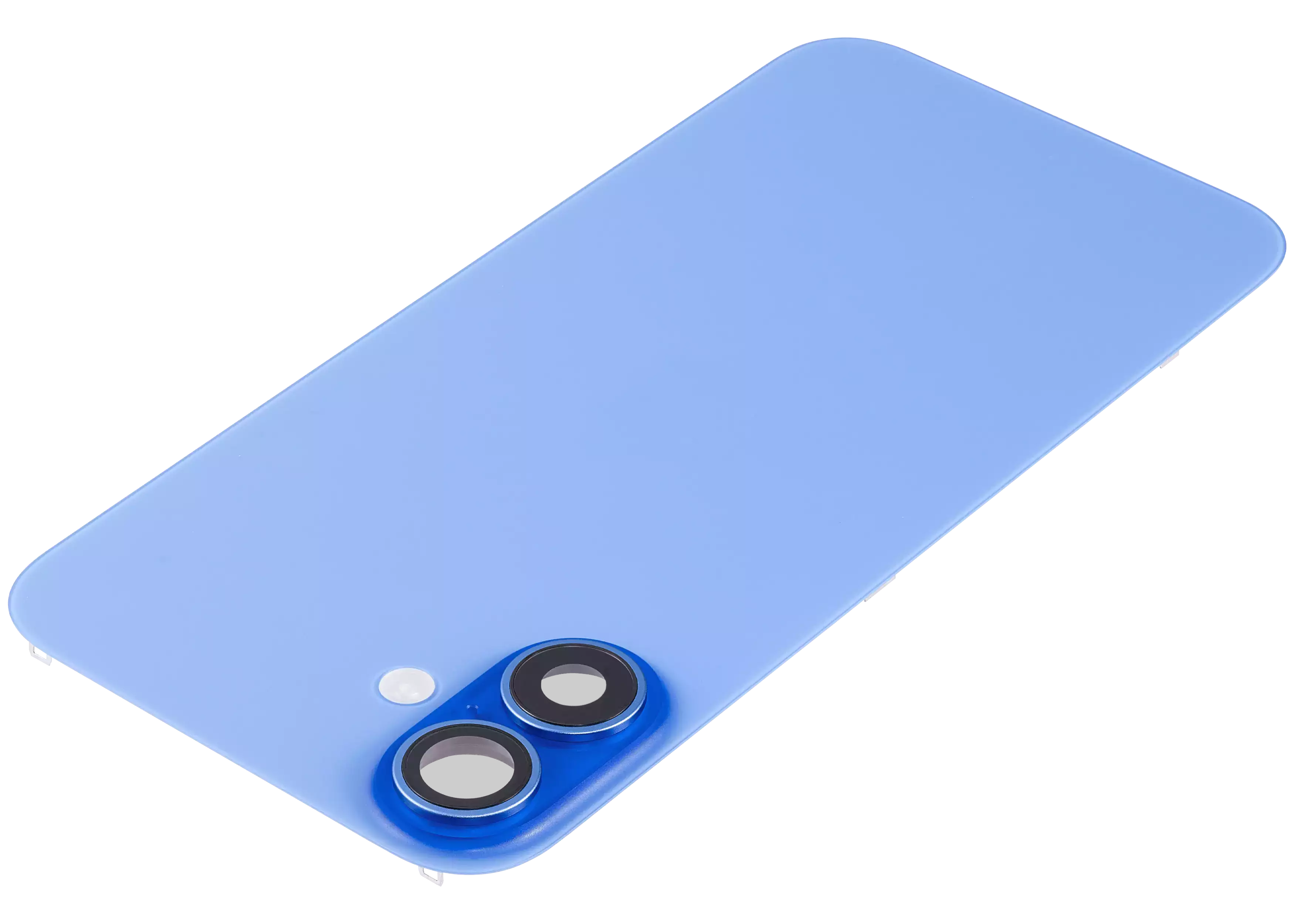 Back Glass With Steel Plate With Wireless NFC Charging MagSafe Magnet & Flashlight Flex Compatible For iPhone 16 (Used OEM Pull: Grade A) (Ultramarine)