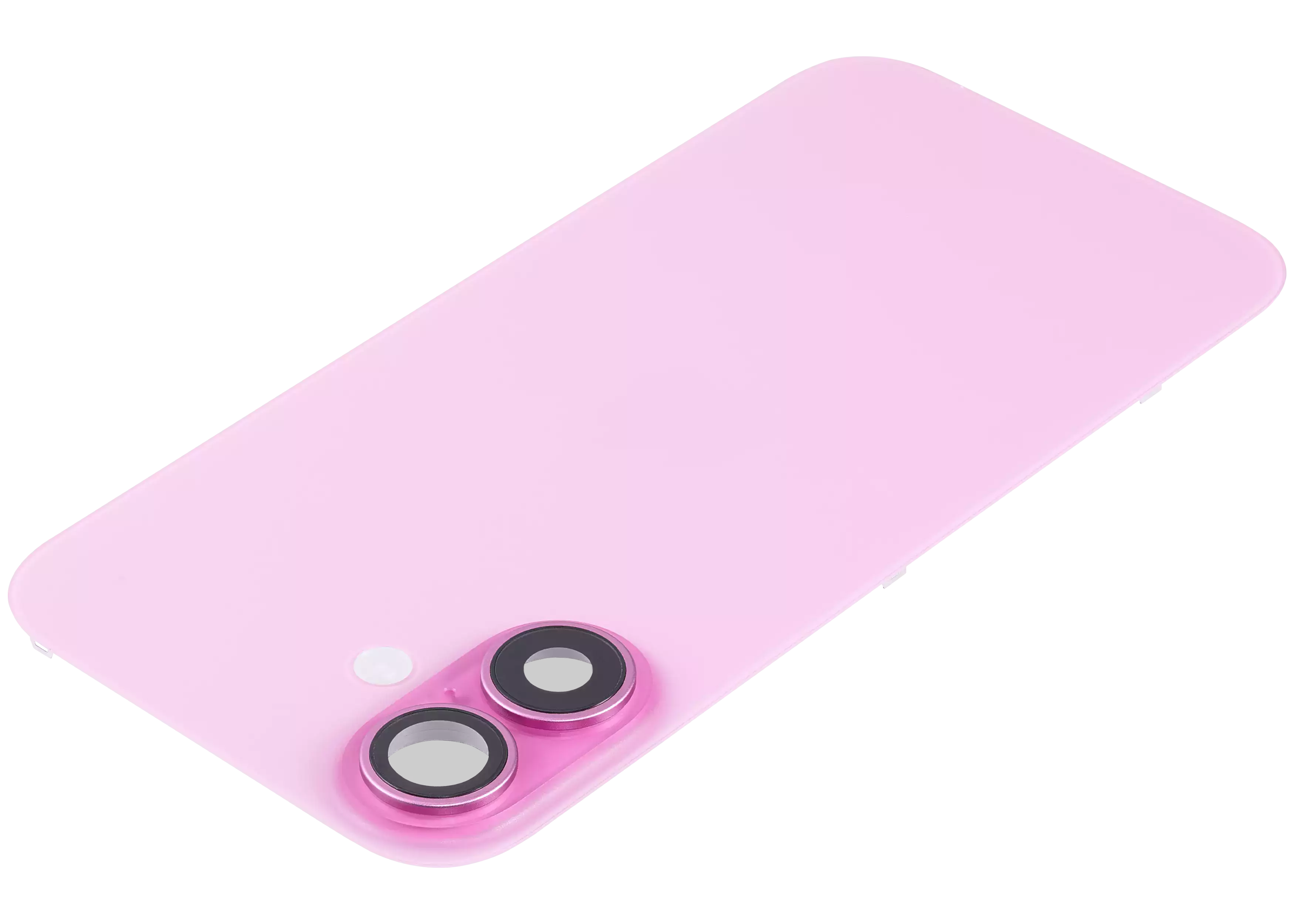 Back Glass With Steel Plate With Wireless NFC Charging MagSafe Magnet & Flashlight Flex Compatible For iPhone 16 Plus (Used OEM Pull: Grade A) (Pink)