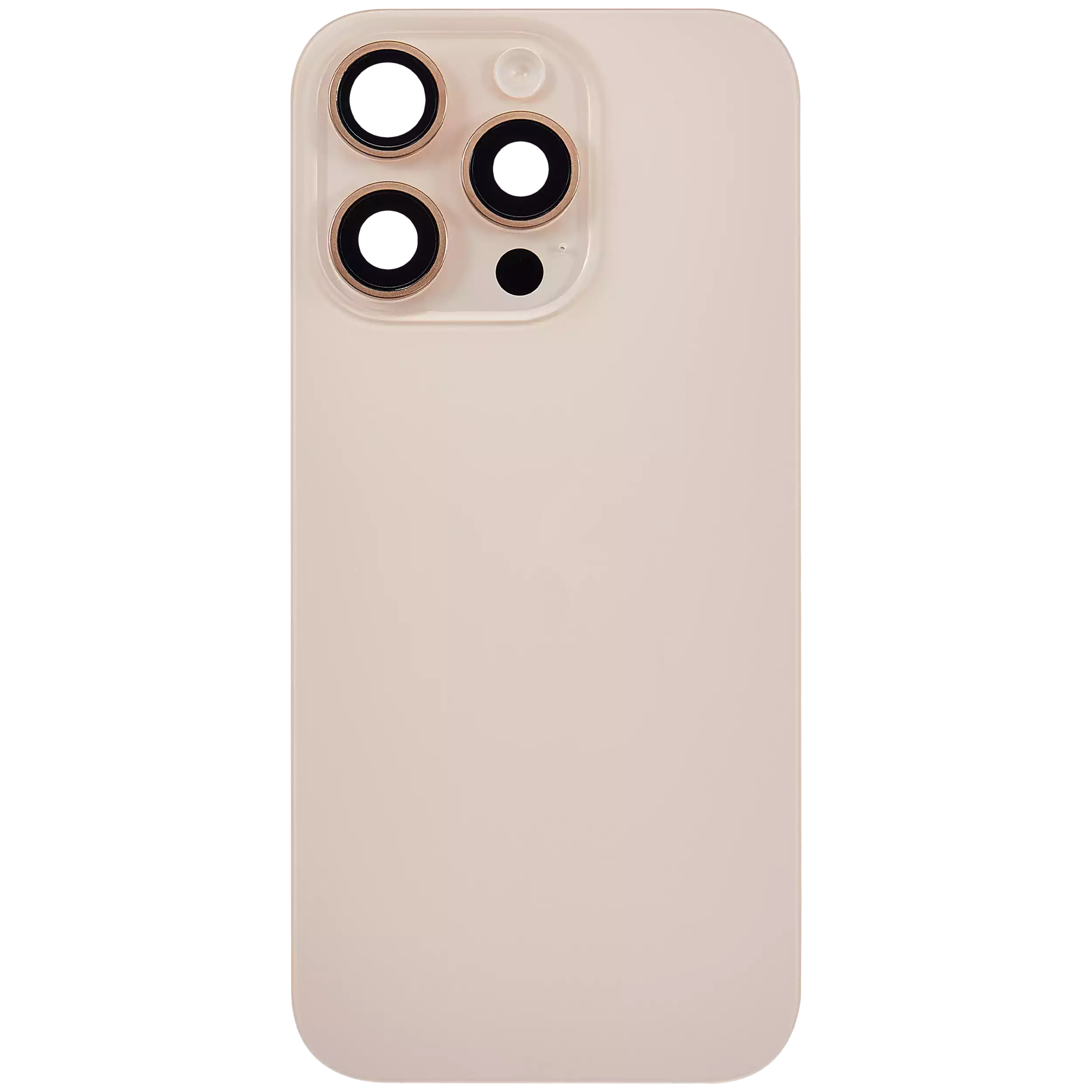 Back Glass With Steel Plate With Wireless NFC Charging MagSafe Magnet & Flashlight Flex Compatible For iPhone 16 Pro (Used OEM Pull: Grade A) (Desert Titanium)