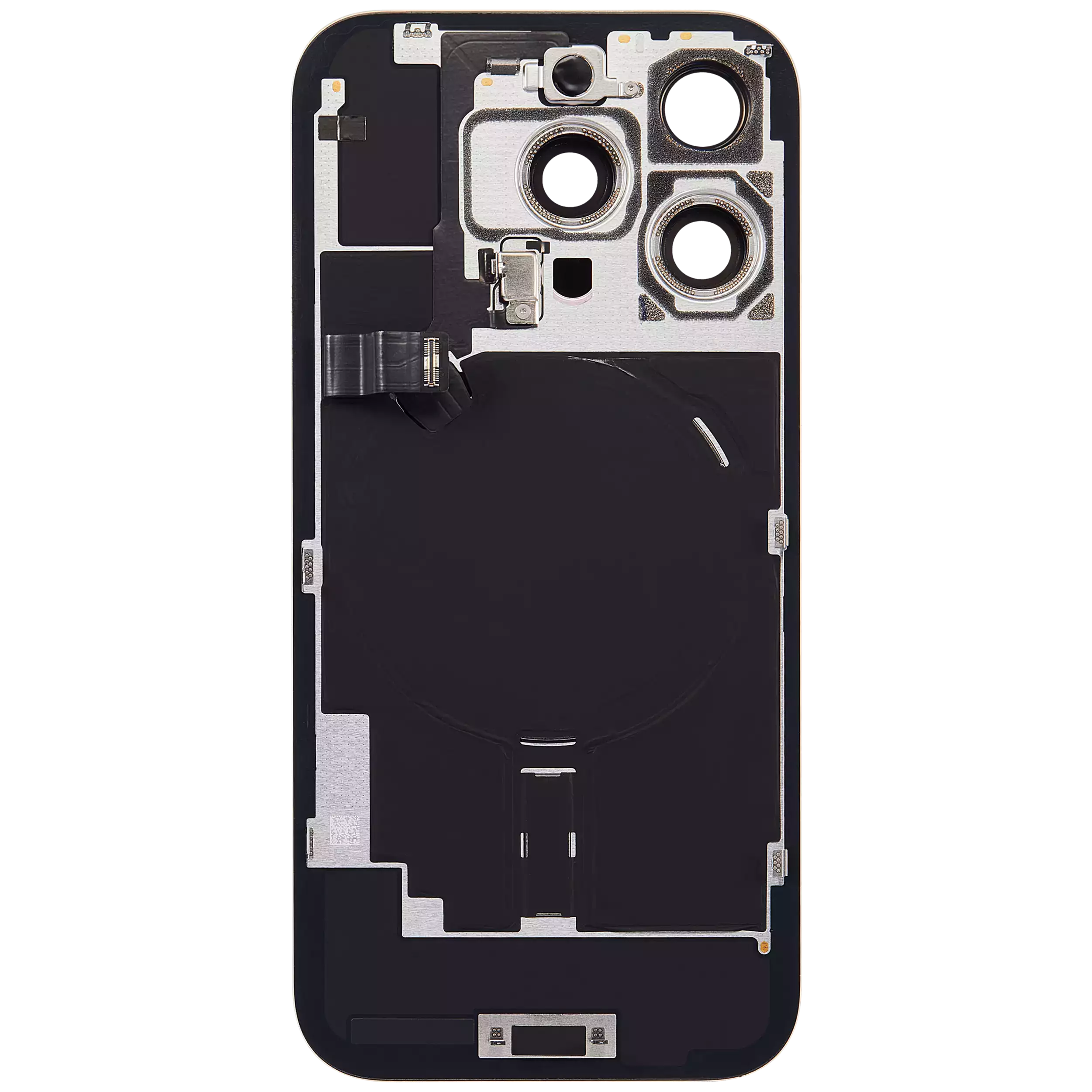 Back Glass With Steel Plate With Wireless NFC Charging MagSafe Magnet & Flashlight Flex Compatible For iPhone 16 Pro (Used OEM Pull: Grade A) (Desert Titanium)