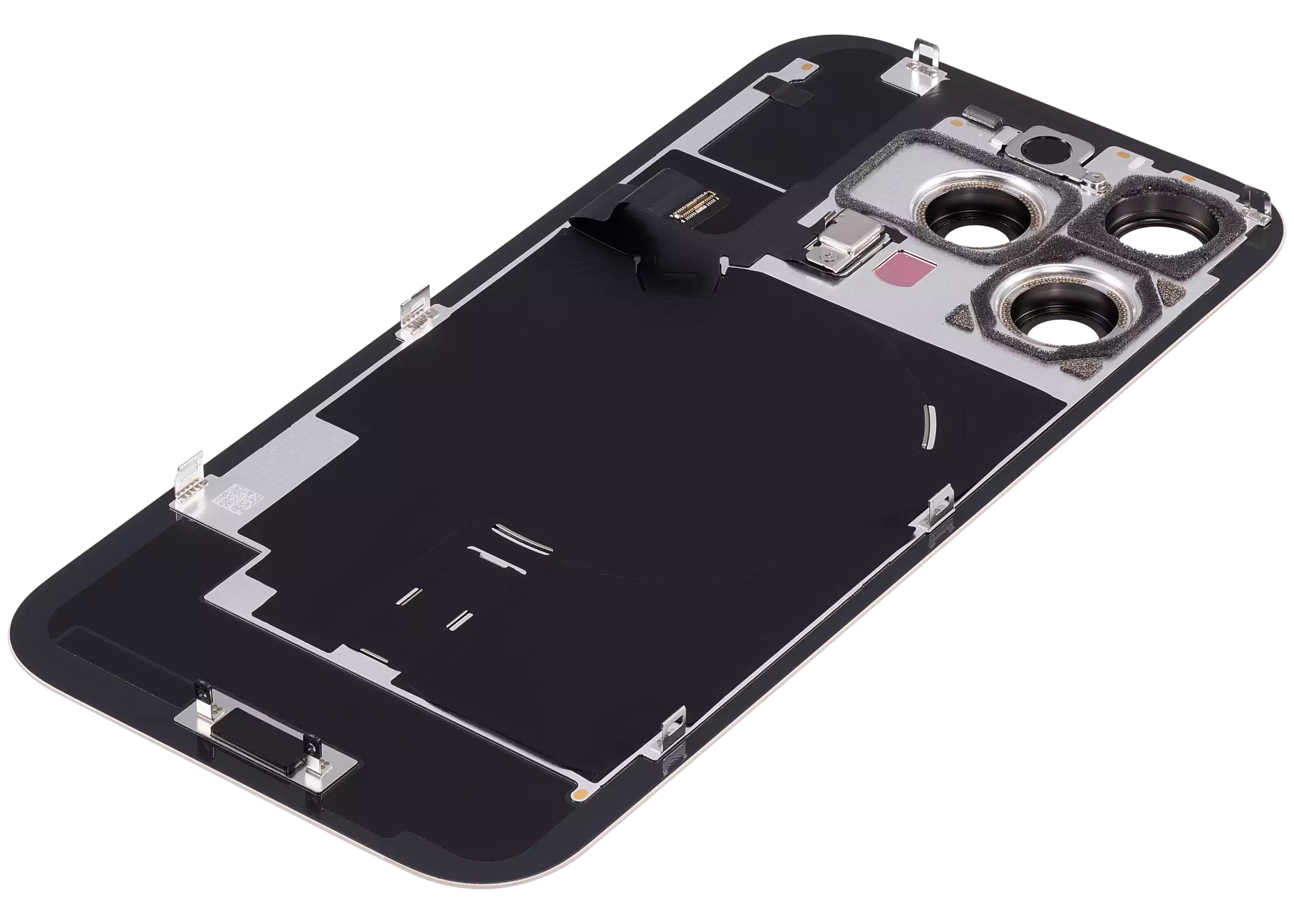 Back Glass With Steel Plate With Wireless NFC Charging MagSafe Magnet & Flashlight Flex Compatible For iPhone 16 Pro (Used OEM Pull: Grade A) (Desert Titanium)