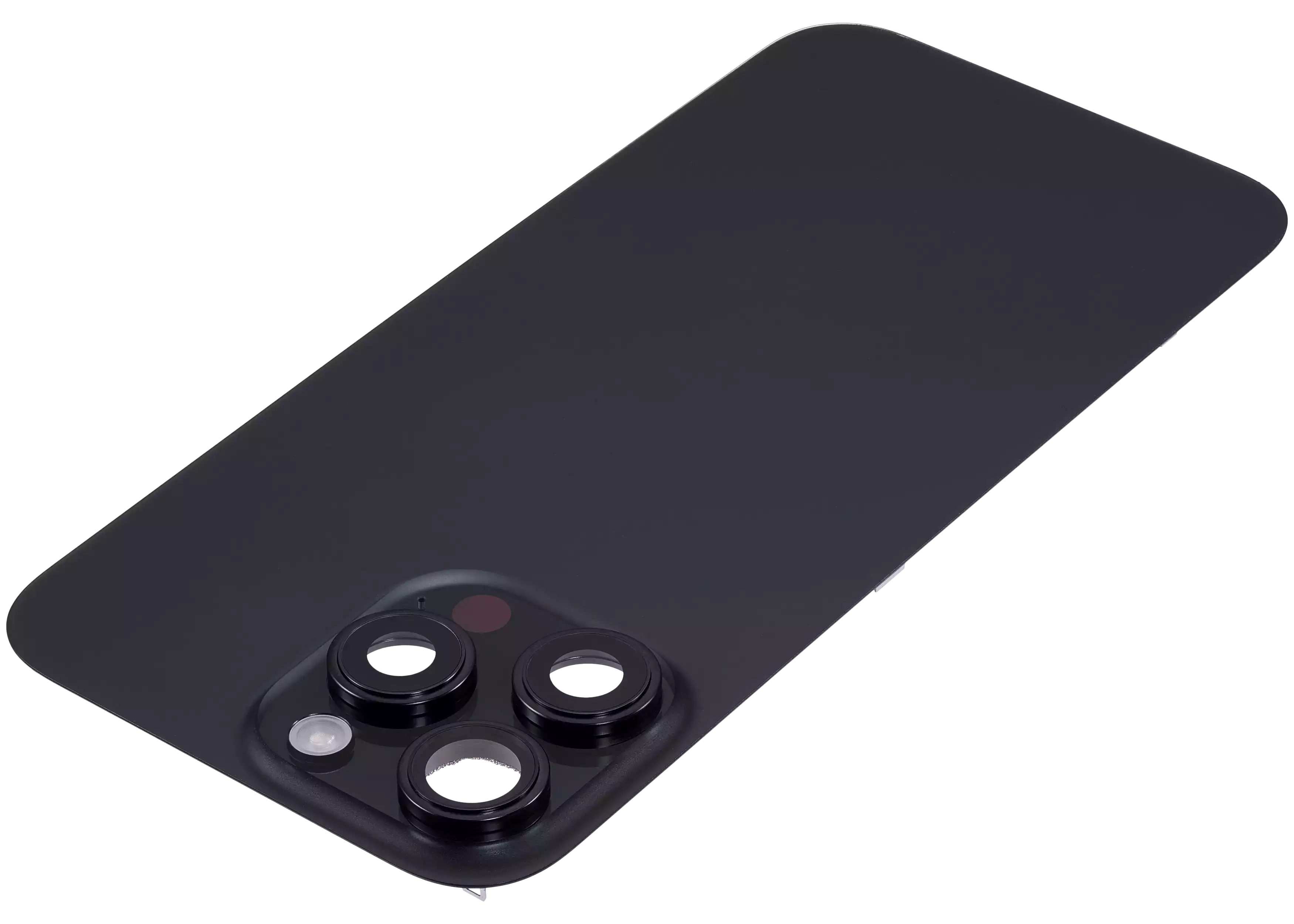 Back Glass With Steel Plate With Wireless NFC Charging MagSafe Magnet & Flashlight Flex Compatible For iPhone 16 Pro Max (Used OEM Pull: Grade A) (Black Titanium)