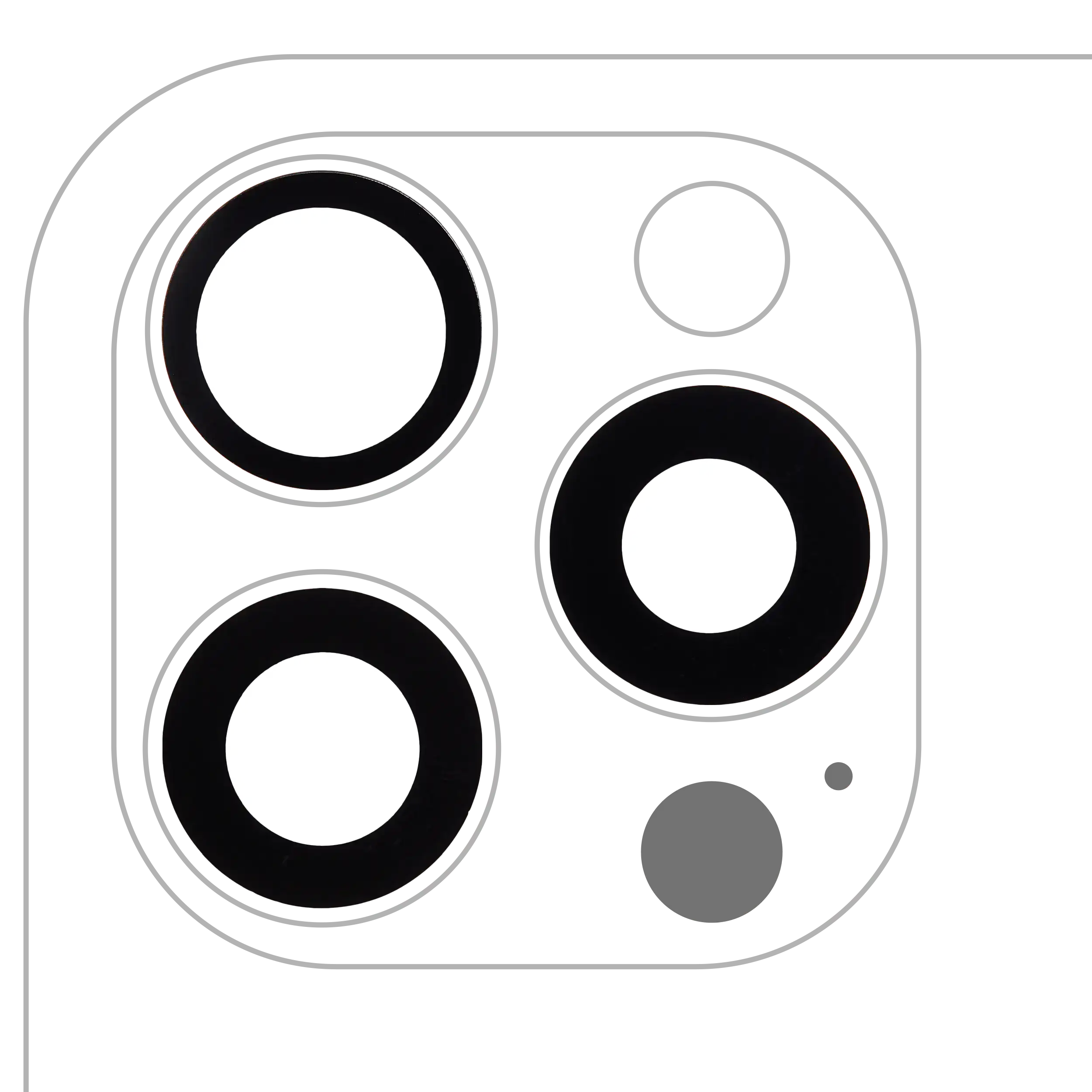 Back Camera Lens (Glass Only) With Adhesive Compatible For iPhone 16 Pro / 16 Pro Max (3 Piece Set) (Aftermarket Plus) (10 Pack)