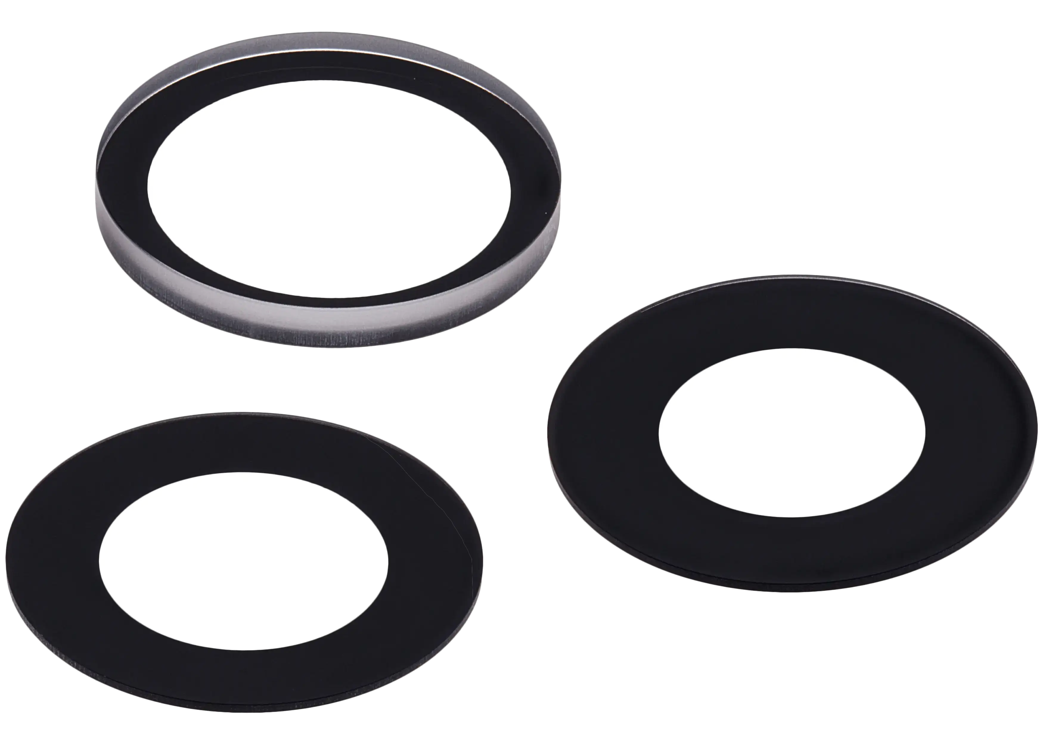 Back Camera Lens (Glass Only) With Adhesive Compatible For iPhone 16 Pro / 16 Pro Max (3 Piece Set) (Real Sapphire) (Premium) (10 Pack)