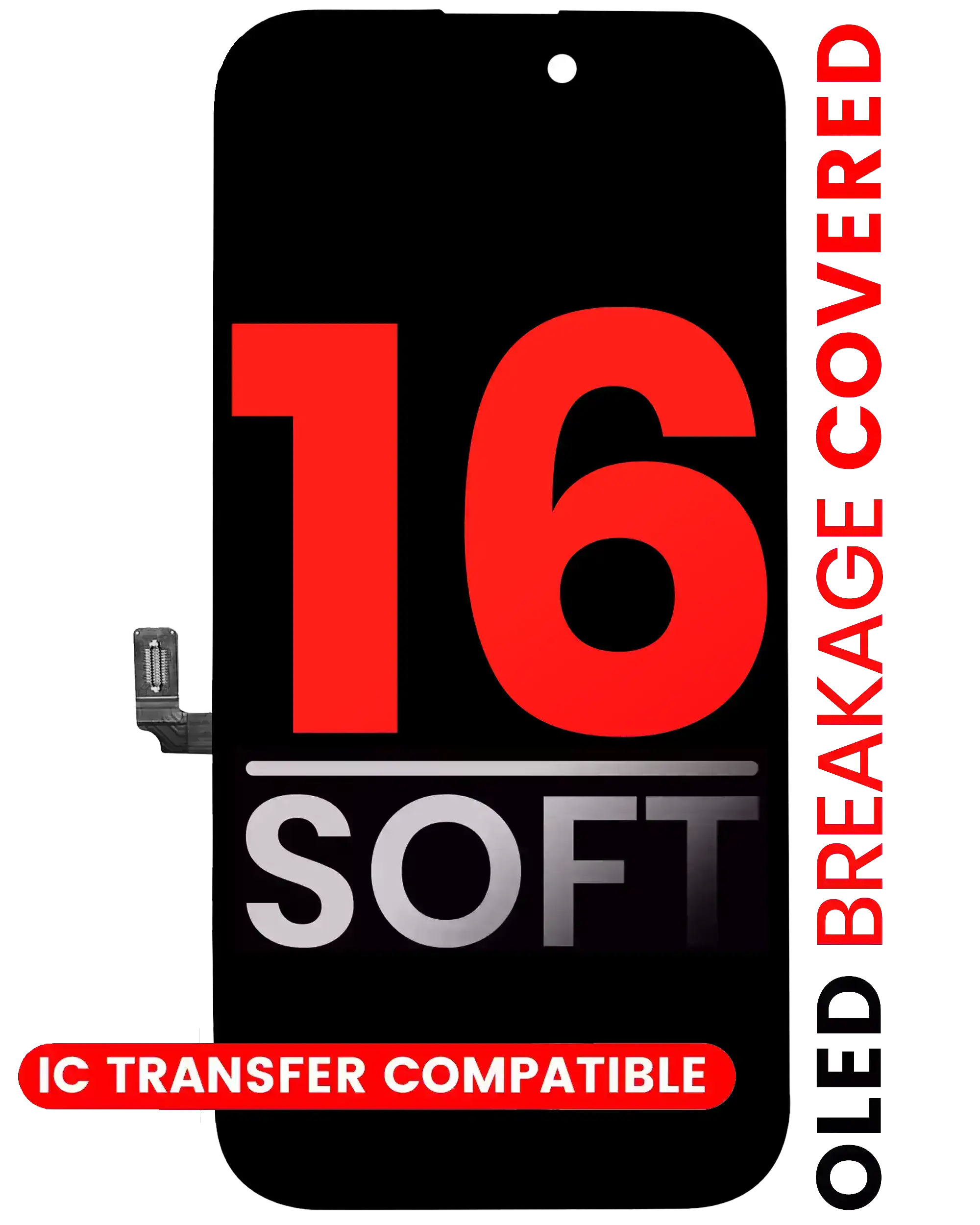 OLED Assembly Compatible For iPhone 16 (Aftermarket Pro: XO7 Soft)