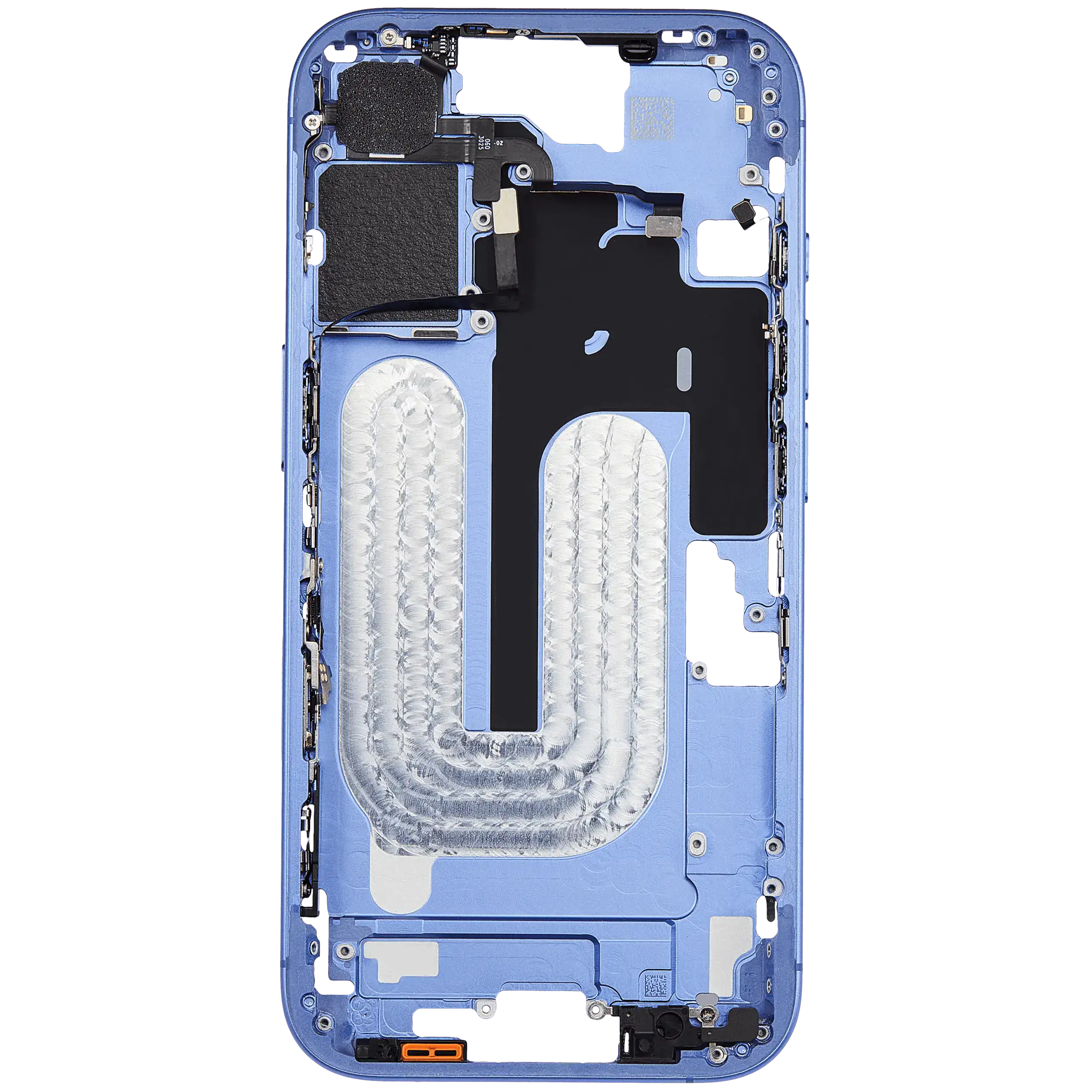 Mid-Frame Housing With Power And Volume Button Compatible For iPhone 16 (US Version) (Used OEM Pull: Grade A) (Ultramarine)