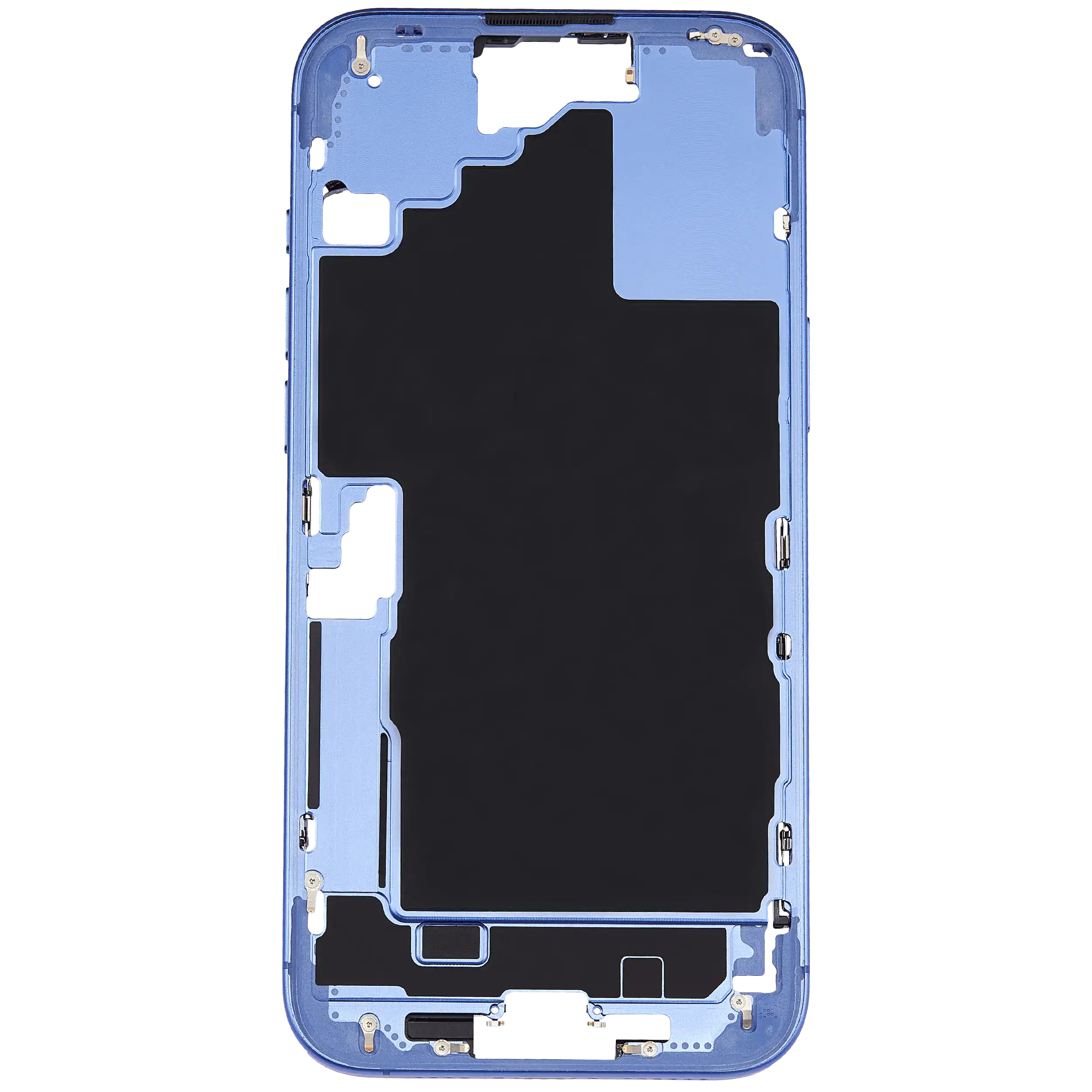 Mid-Frame Housing With Power And Volume Button Compatible For iPhone 16 Plus (US Version) (Used OEM Pull: Grade A) (Ultramarine)