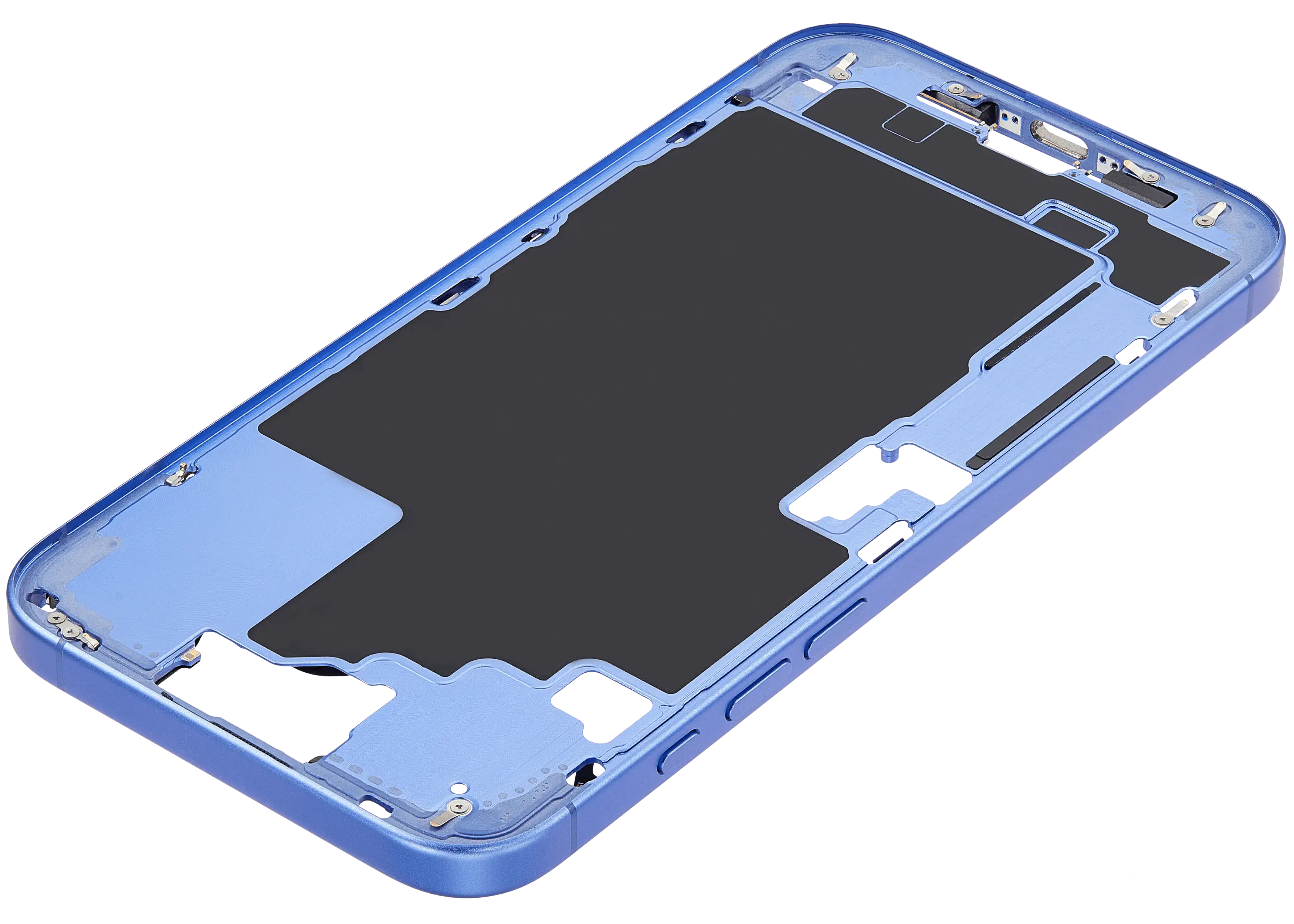 Mid-Frame Housing With Power And Volume Button Compatible For iPhone 16 Plus (US Version) (Used OEM Pull: Grade A) (Ultramarine)