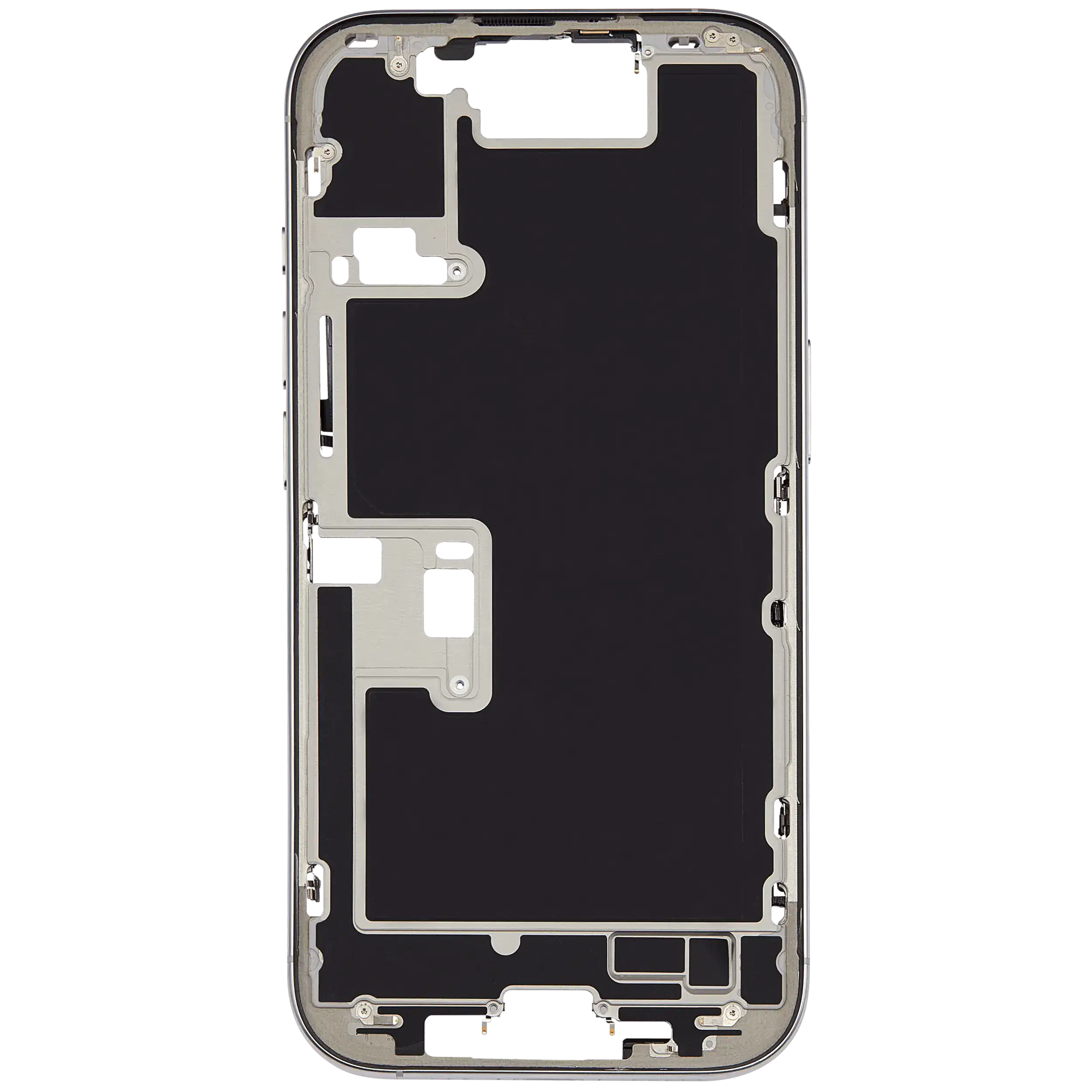 Mid-Frame Housing With Power And Volume Button Compatible For iPhone 16 Pro (US Version) (Used OEM Pull: Grade A) (Natural Titanium)