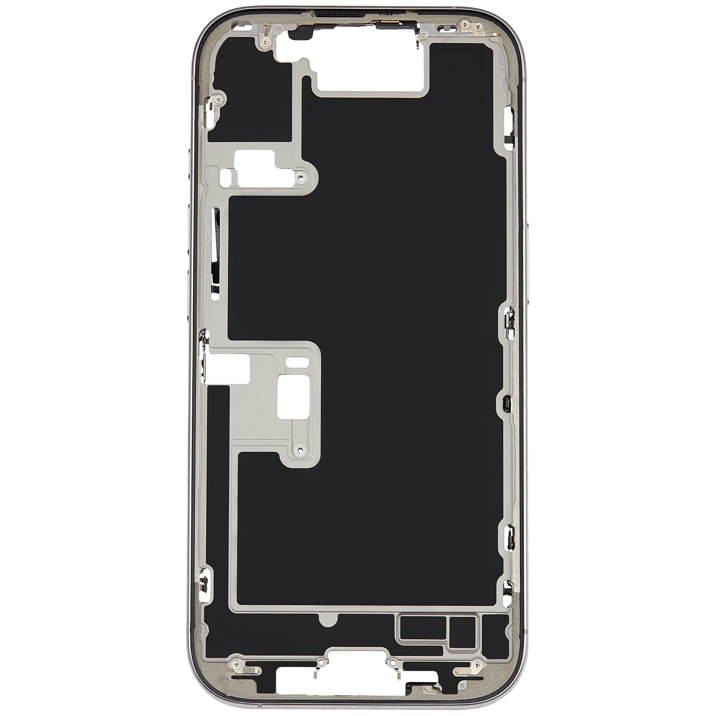 Mid-Frame Housing With Power And Volume Button Compatible For iPhone 16 Pro (US Version) (Used OEM Pull: Grade A) (White Titanium)