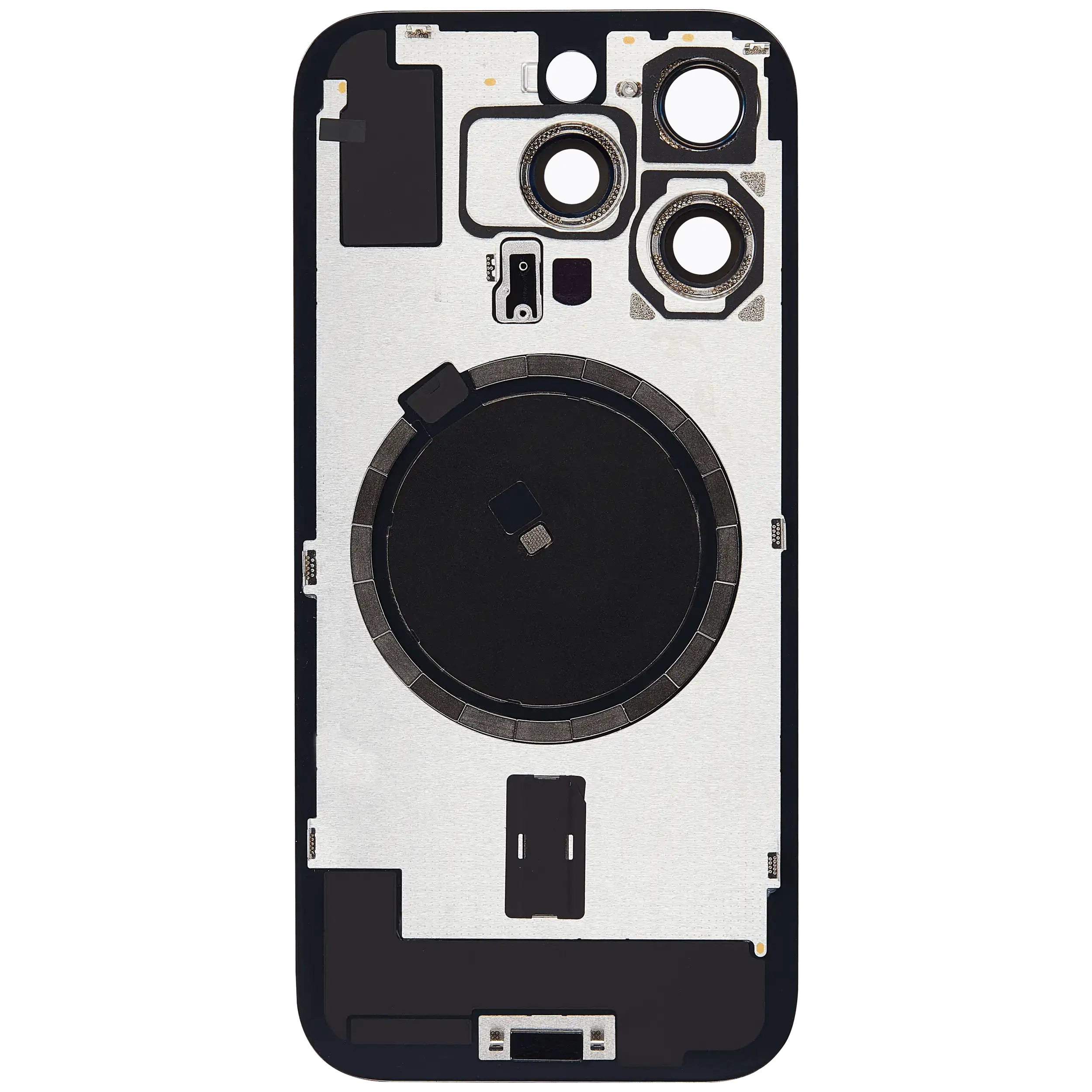 Back Glass With Steel Plate With MagSafe Magnet Pre-Installed Compatible For iPhone 16 Pro (No Logo) (Black Titanium)
