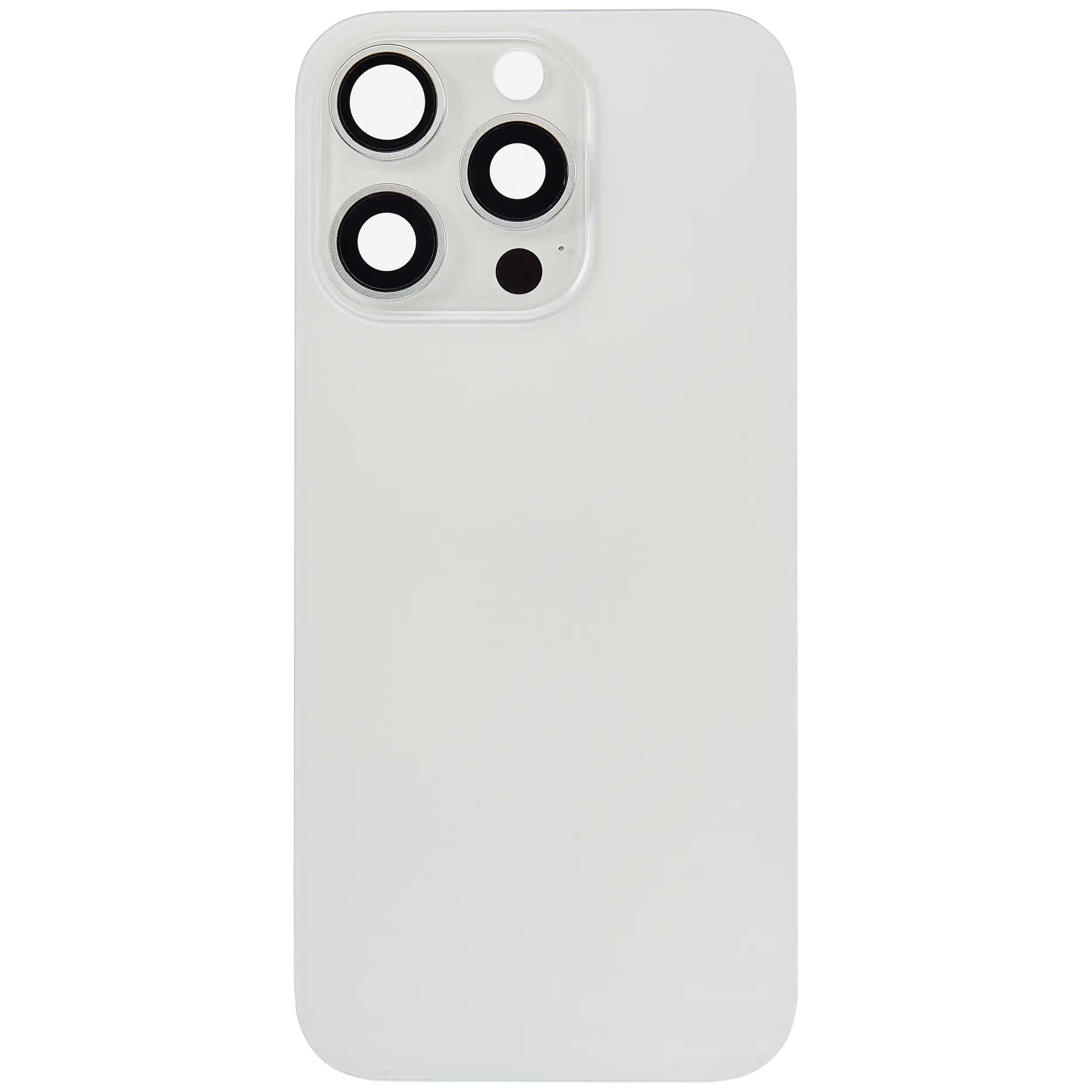 Back Glass With Steel Plate With MagSafe Magnet Pre-Installed Compatible For iPhone 16 Pro (No Logo) (White Titanium)