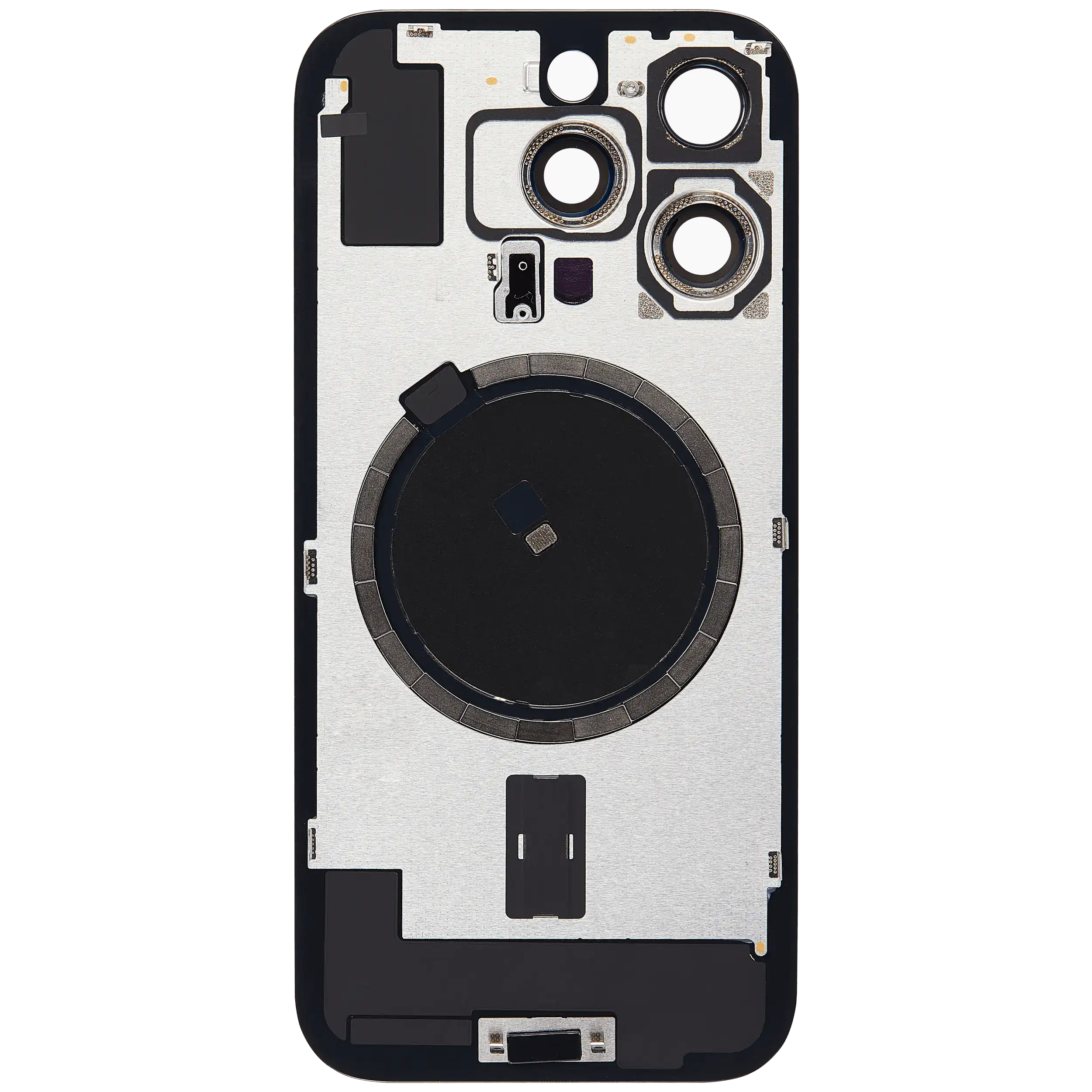 Back Glass With Steel Plate With MagSafe Magnet Pre-Installed Compatible For iPhone 16 Pro (No Logo) (Natural Titanium)