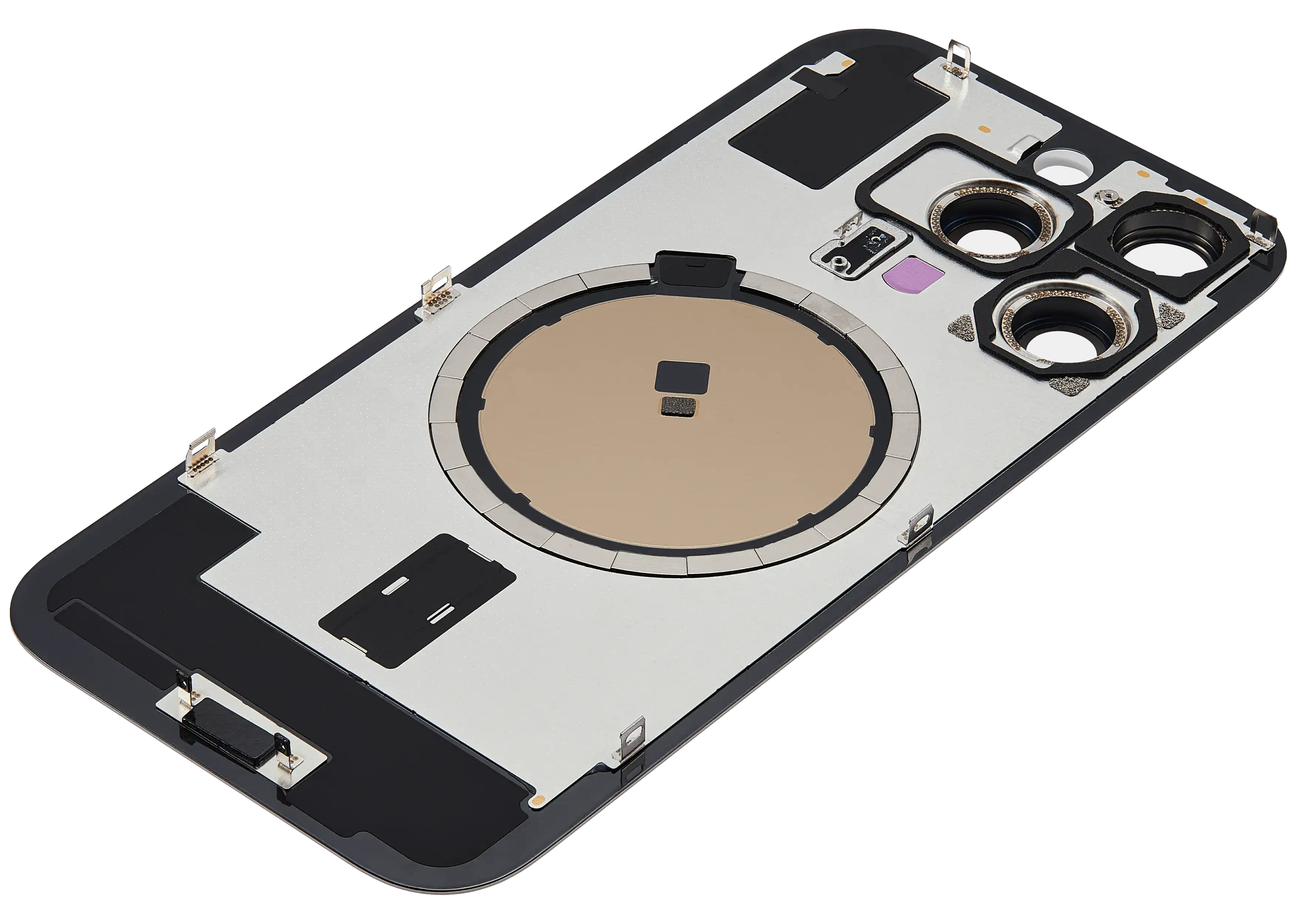 Back Glass With Steel Plate With MagSafe Magnet Pre-Installed Compatible For iPhone 16 Pro (No Logo) (Natural Titanium)