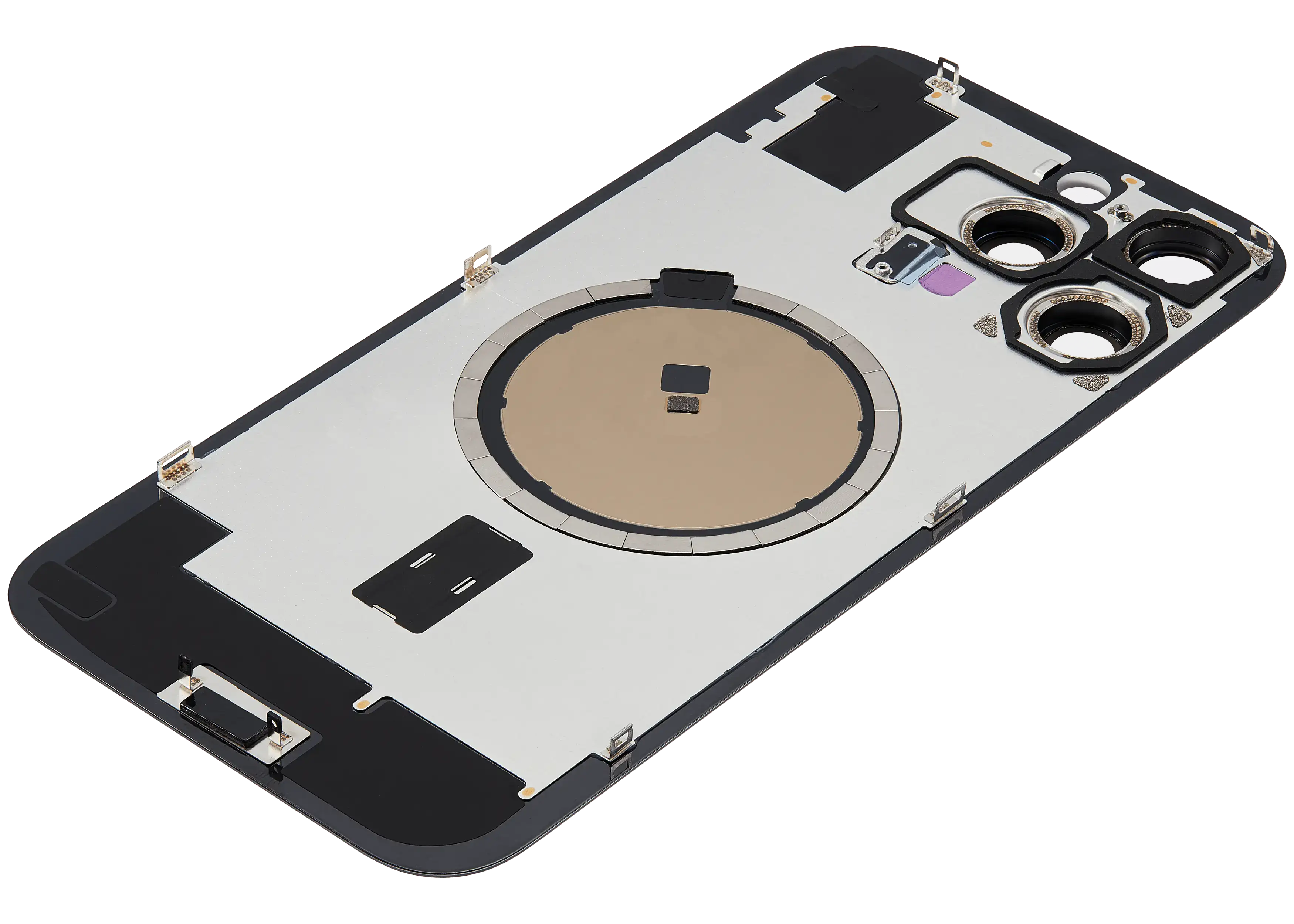 Back Glass With Steel Plate With MagSafe Magnet Pre-Installed Compatible For iPhone 16 Pro Max (No Logo) (Black Titanium)