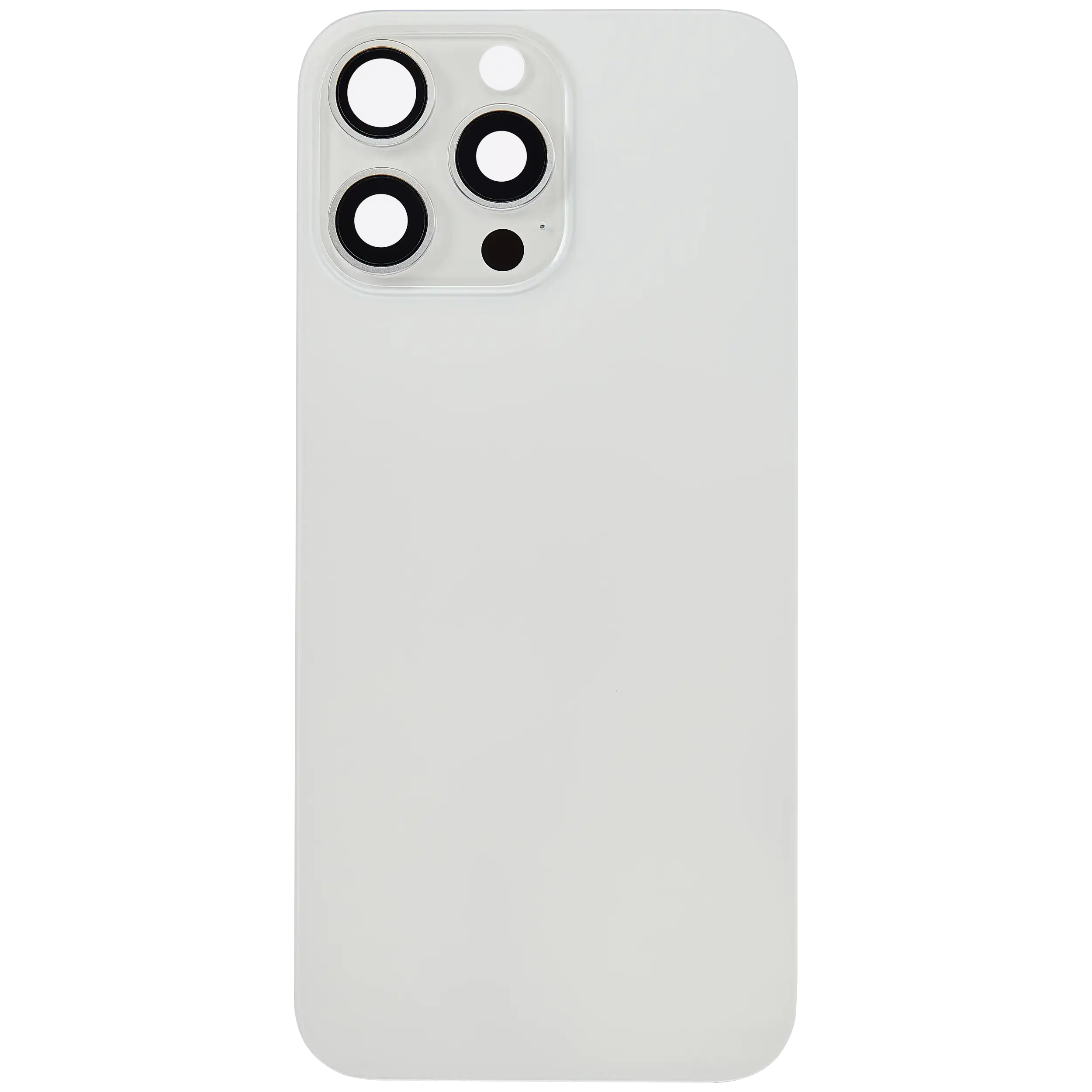 Back Glass With Steel Plate With MagSafe Magnet Pre-Installed Compatible For iPhone 16 Pro Max (No Logo) (White Titanium)