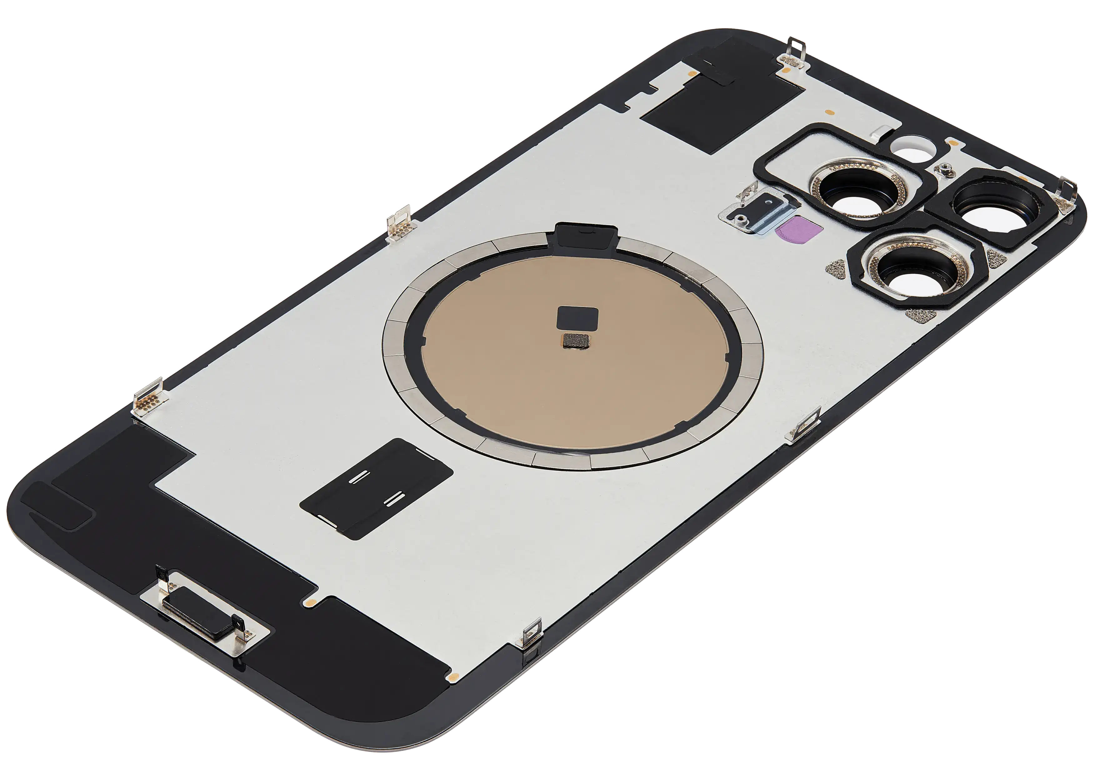 Back Glass With Steel Plate With MagSafe Magnet Pre-Installed Compatible For iPhone 16 Pro Max (No Logo) (Natural Titanium)