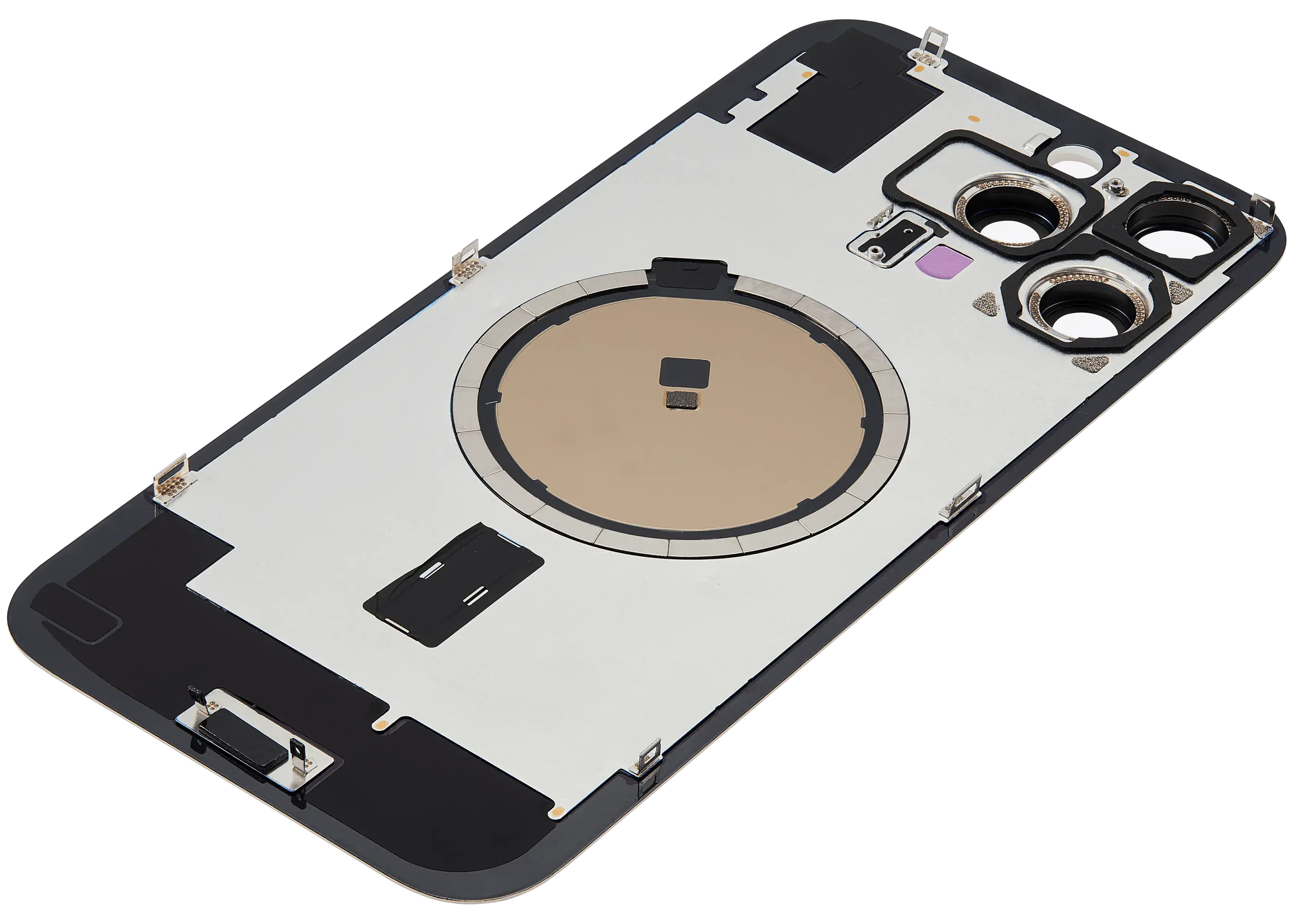 Back Glass With Steel Plate With MagSafe Magnet Pre-Installed Compatible For iPhone 16 Pro Max (No Logo) (Desert Titanium)