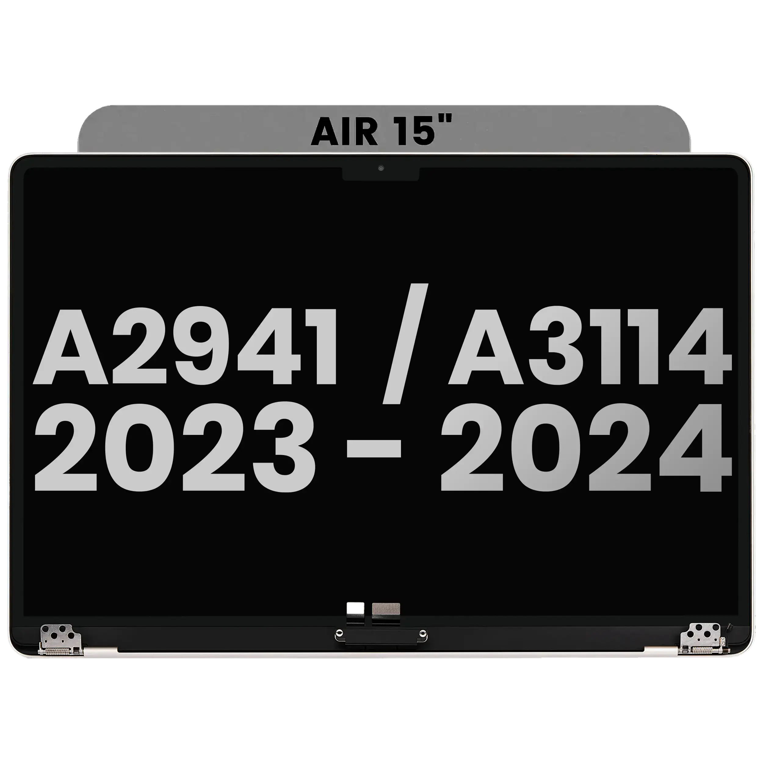 Complete LCD Display Assembly Compatible For MacBook Air 15" (A2941 / Mid 2023) / Air 15" (A3114 / Mid 2024) (Used OEM Pull: Grade B) (Space Gray)