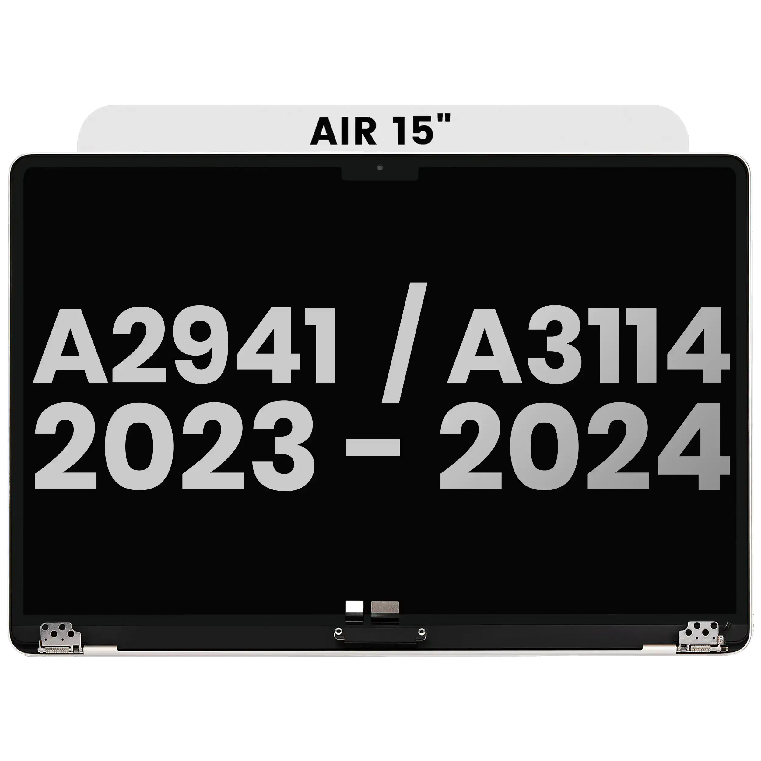 Complete LCD Display Assembly Compatible For MacBook Air 15" (A2941 / Mid 2023) / Air 15" (A3114 / Mid 2024) (Used OEM Pull: Grade A) (Starlight)
