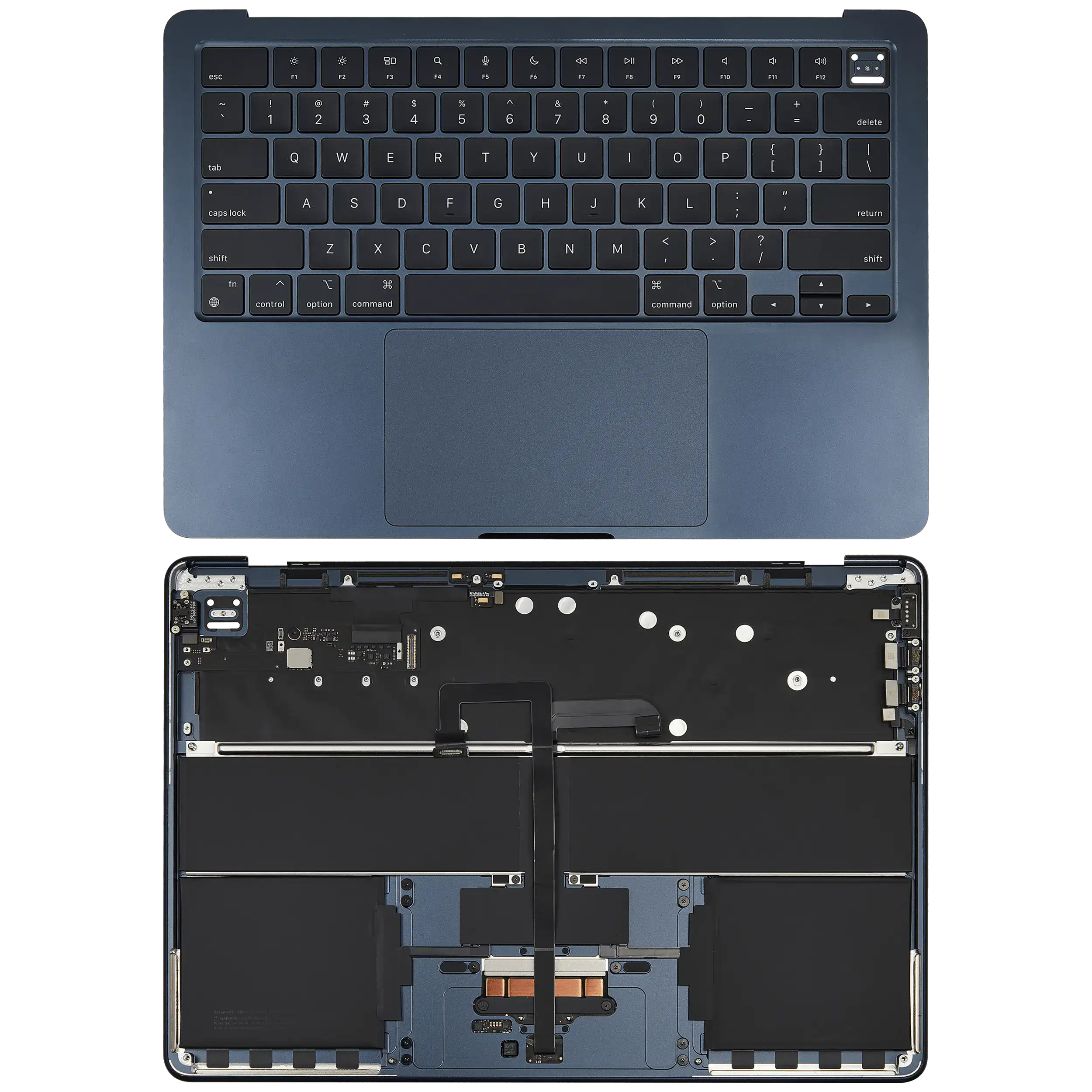 Top Case Assembly With Battery And Keyboard Compatible For MacBook Air 13" (A3113 / Mid 2024) (Midnight) (US Keyboard)