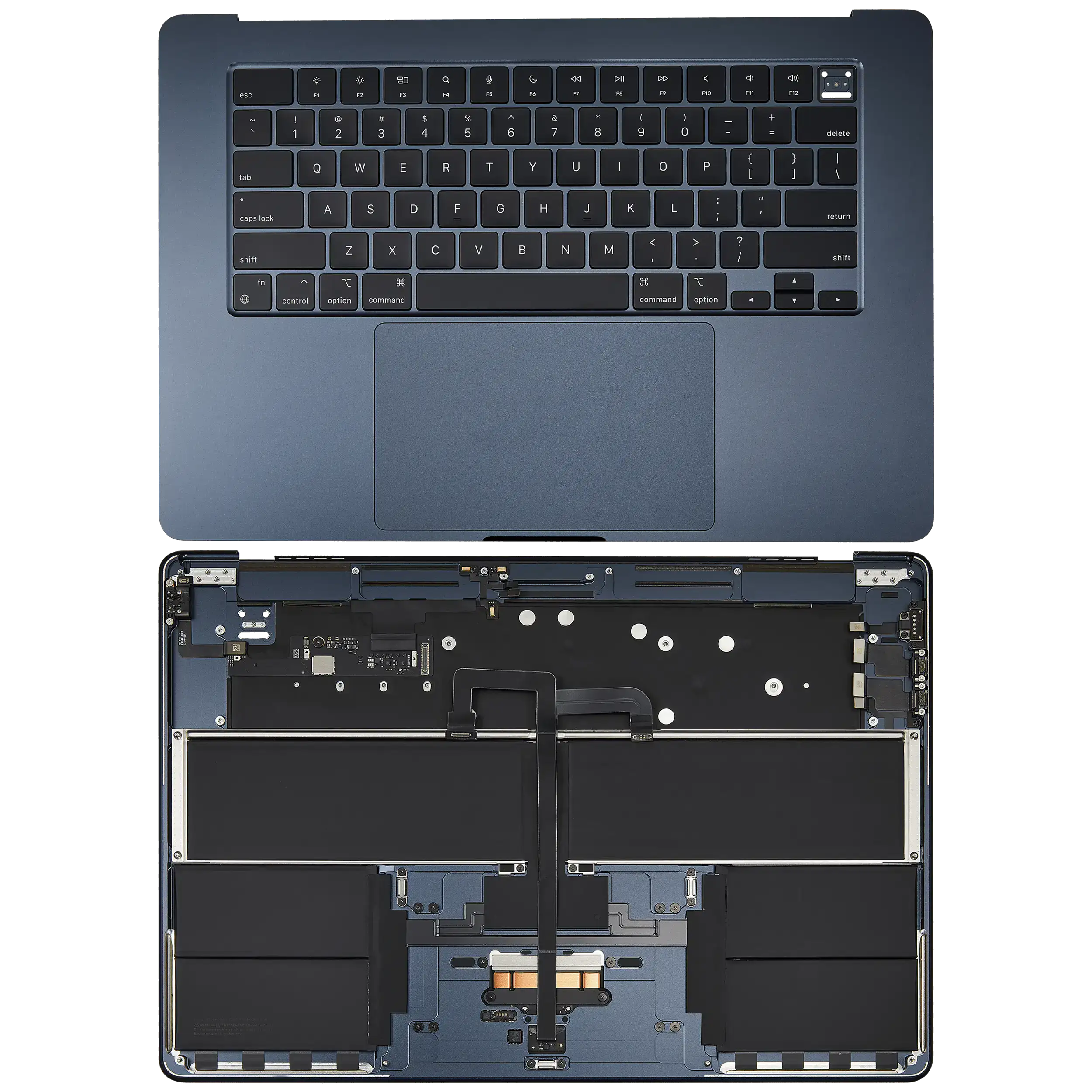 Top Case Assembly With Battery And Keyboard Compatible For MacBook Air 15" (A3114 / Mid 2024) (Midnight) (US Keyboard)