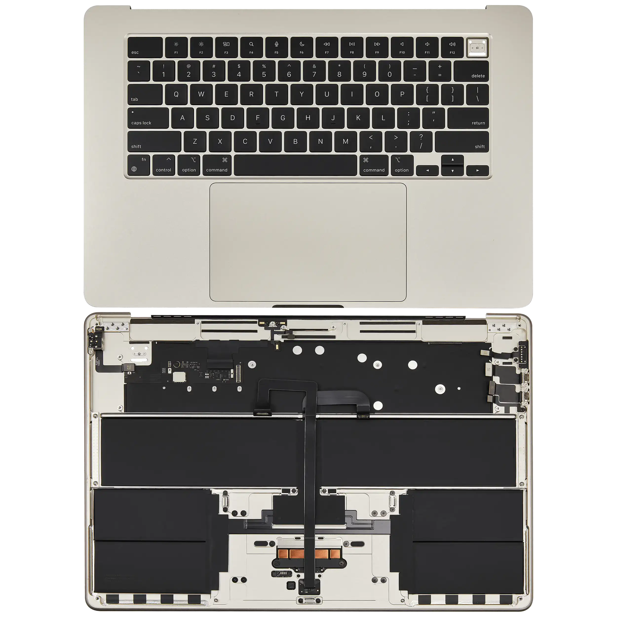 Top Case Assembly With Battery And Keyboard Compatible For MacBook Air 15" (A3114 / Mid 2024) (Starlight) (US Keyboard)