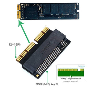 M2 NVME SSD Convert Adapter Card Upgrade for MacBook Air & Pro A1465 A1466 A1398 A1502 NVME/AHCI SSD Upgraded Kit for  (2013-2017)