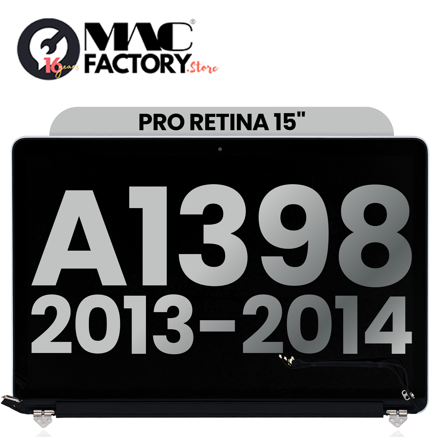 LCD Screen & Full Assembly Display for Apple MacBook Pro Retina 15" (A1398, Late 2013 - Mid 2014) – Silver