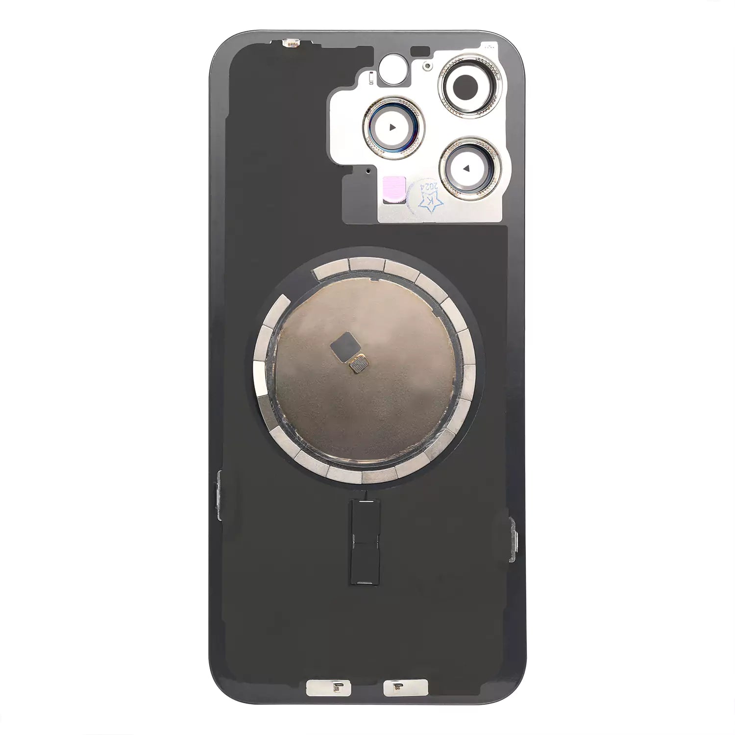 Replacement For iPhone 15 Pro Max Back Glass Panel With Magsafe Magnet-Black Titanium 2