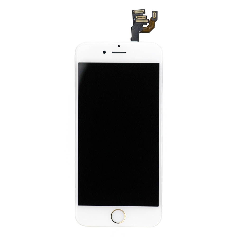 WHITE LCD SCREEN FULL ASSEMBLY WITH GOLD RING FOR IPHONE 6