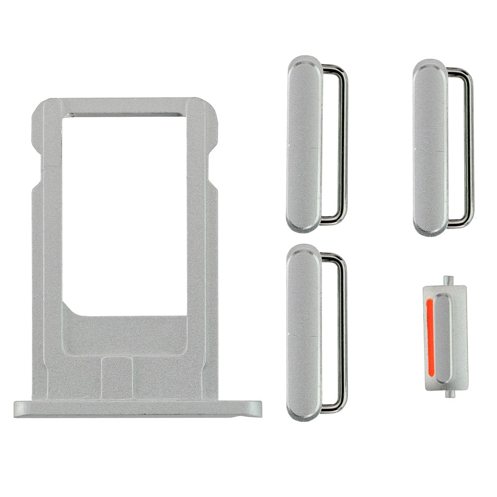 SILVER SIDE BUTTONS SET WITH SIM TRAY FOR IPHONE 6